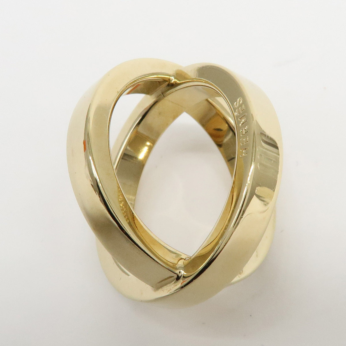 HERMES Lot of 2 Chaine d'Ancre Enchainee Cosmos Metal Scarf Ring Gold