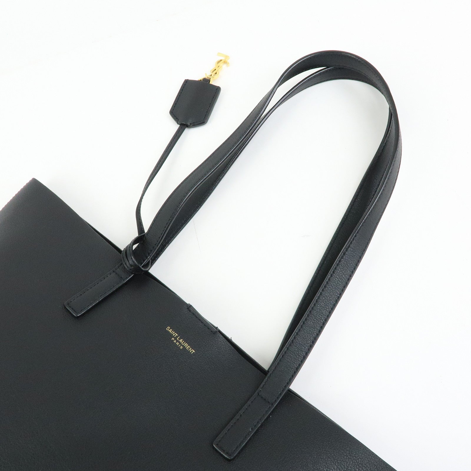 SAINT LAURENT PARIS Cassandra North South Toy Shopping Bag Black 600306