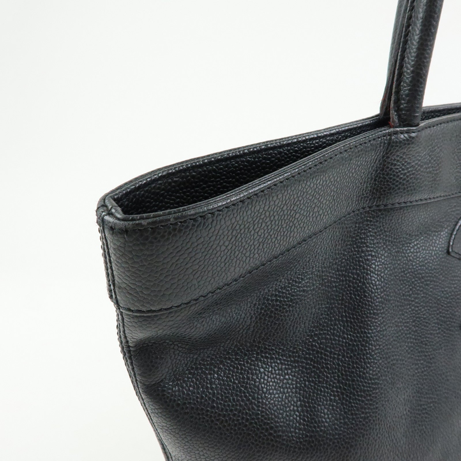 CHANEL COCO Mark Caviarskin Tote Bag Shoulder Bag Black