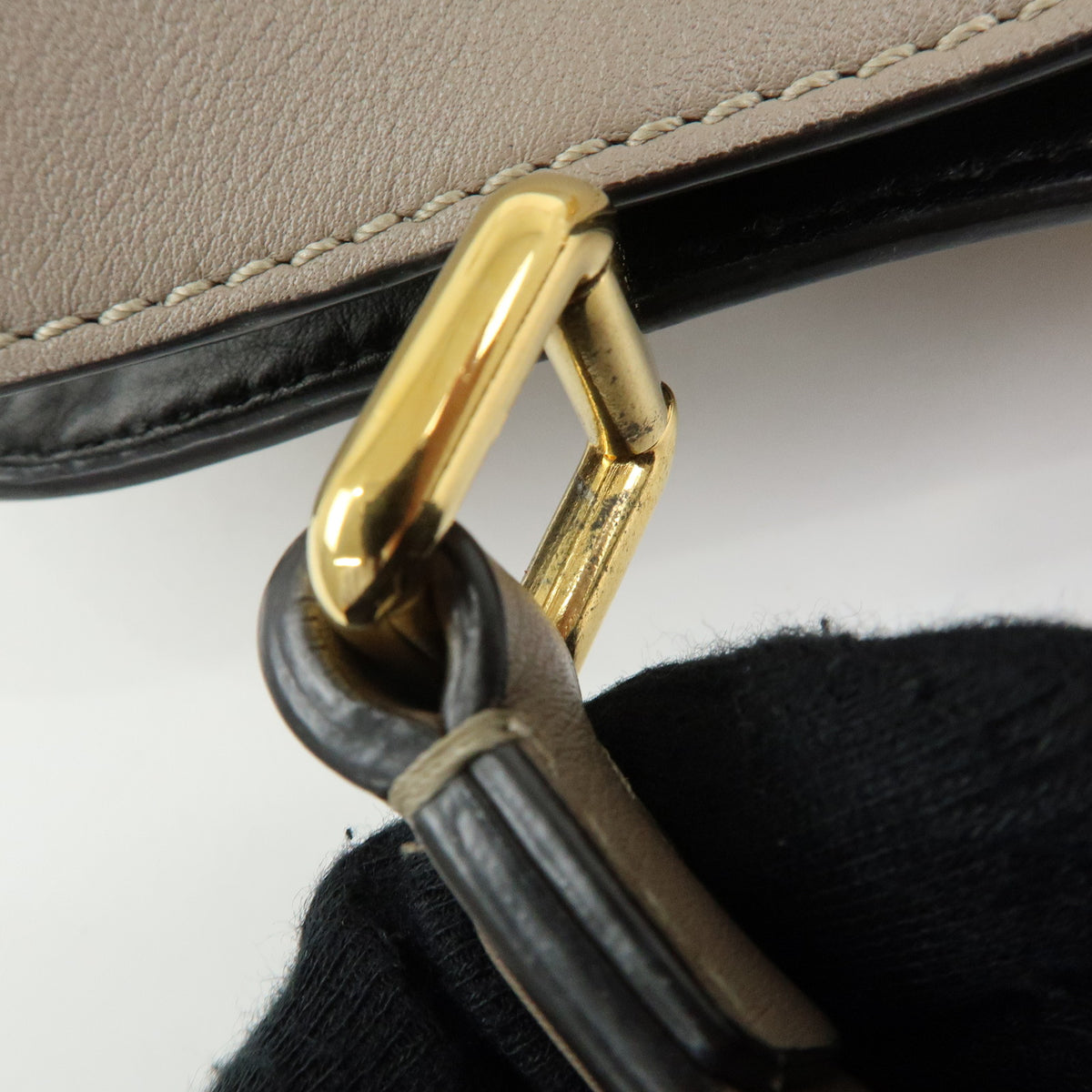 FENDI Peek a Boo ISeeU Small Leather 2Way Bag Hand Bag Greige 8BN327
