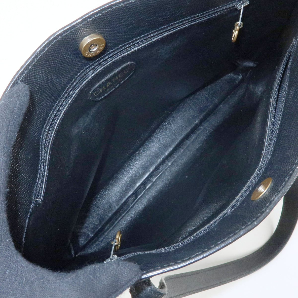 CHANEL Caviarskin Shoulder Bag Tote Bag Hand Bag Black