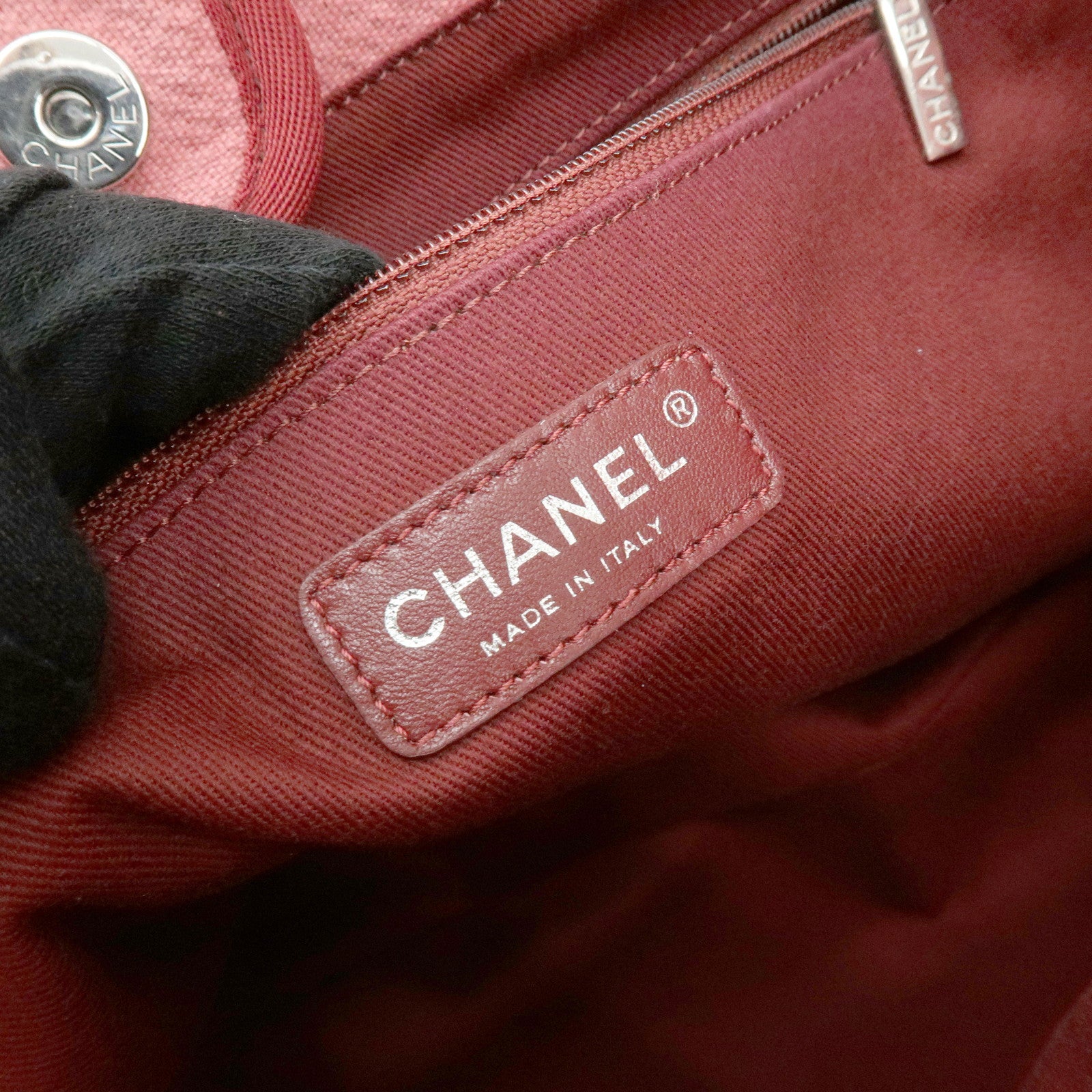 CHANEL Deauville MM Canvas Leather Chain Tote Bag Shoulder Bag A67001