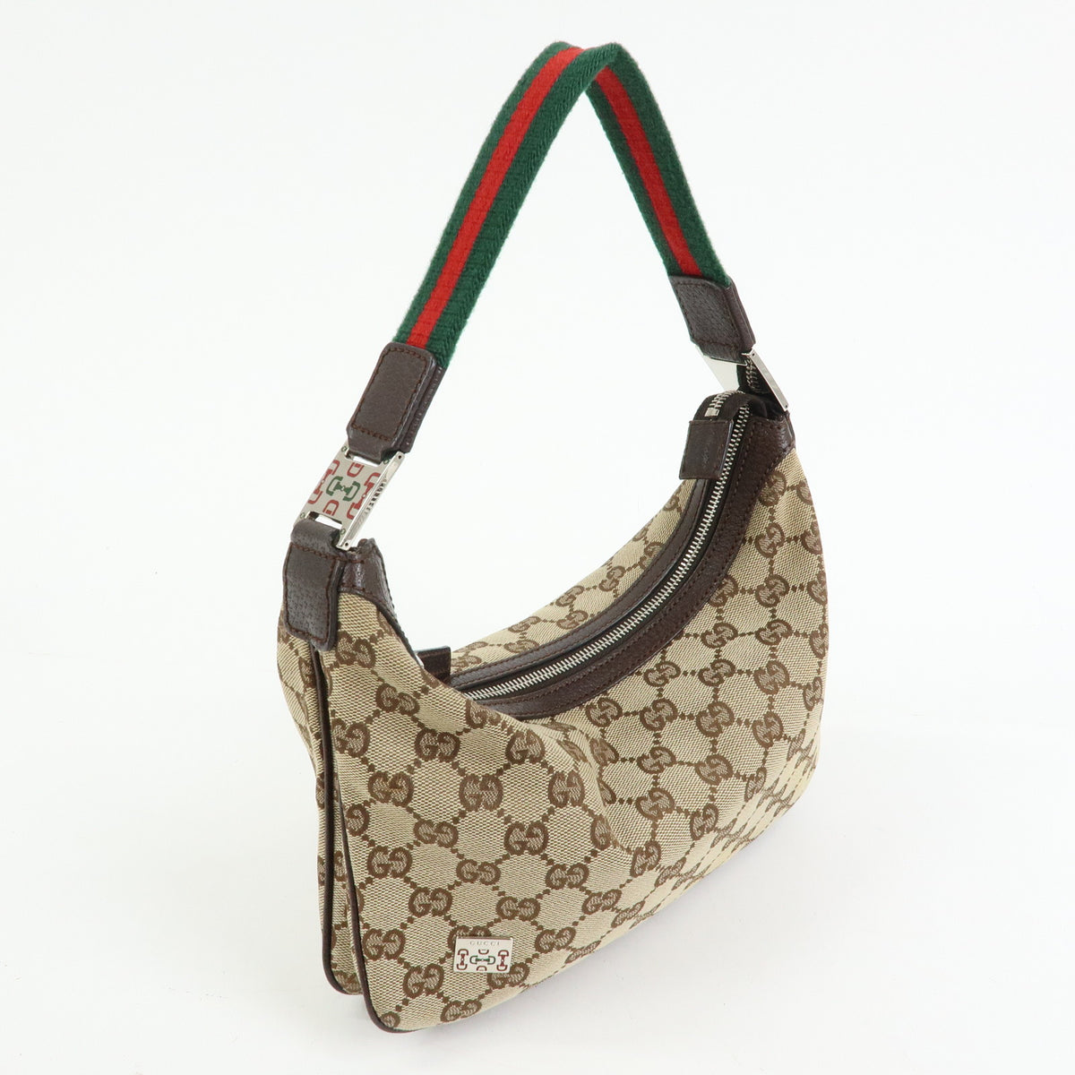 GUCCI Sherry GG Canvas Leather Shoulder Bag Hand Bag Brown 145812