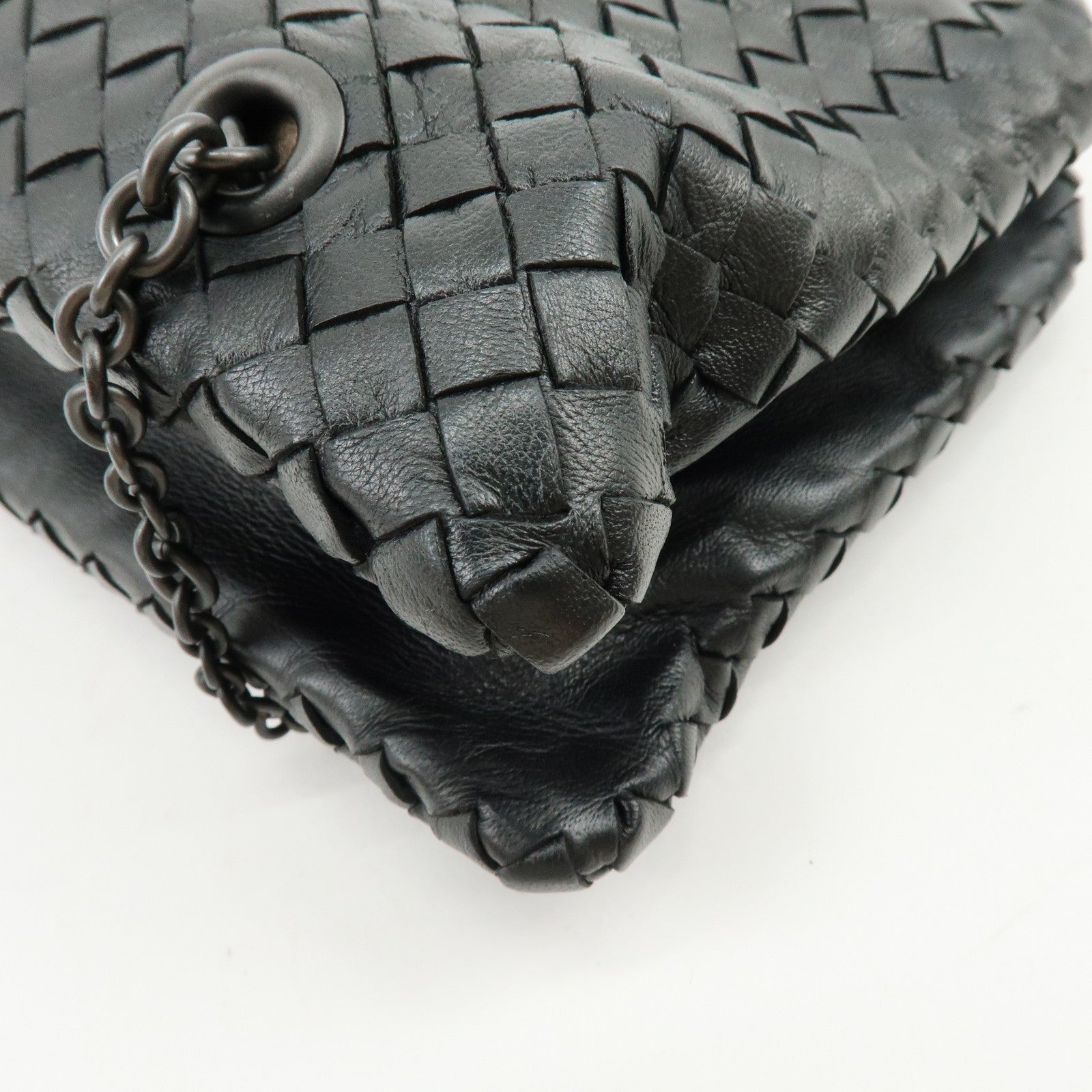 BOTTEGA VENETA Intrecciato Shoulder Bag Hand Bag Black