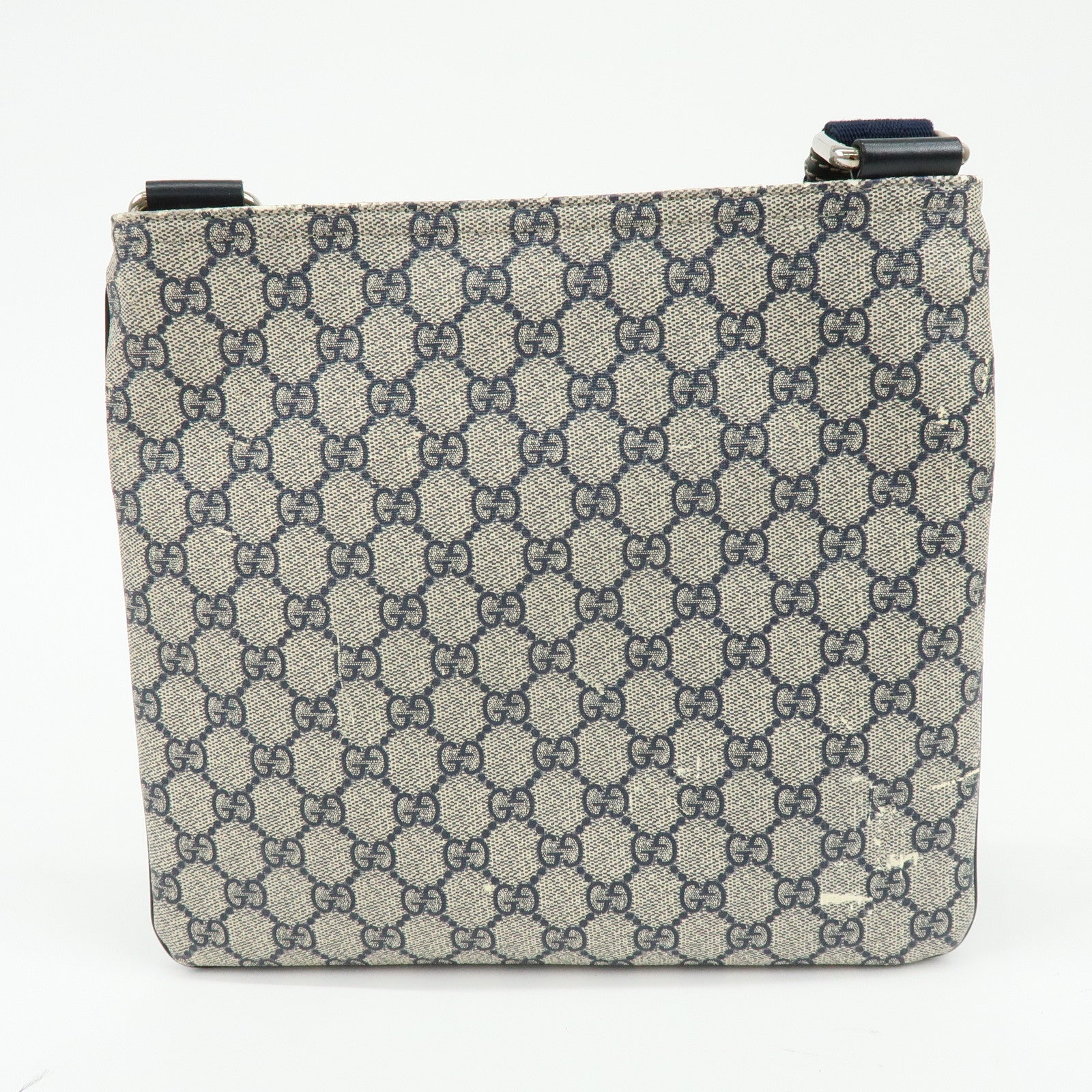 GUCCI GG Supreme Leather Shoulder Crossbody Bag Blue Beige 295257