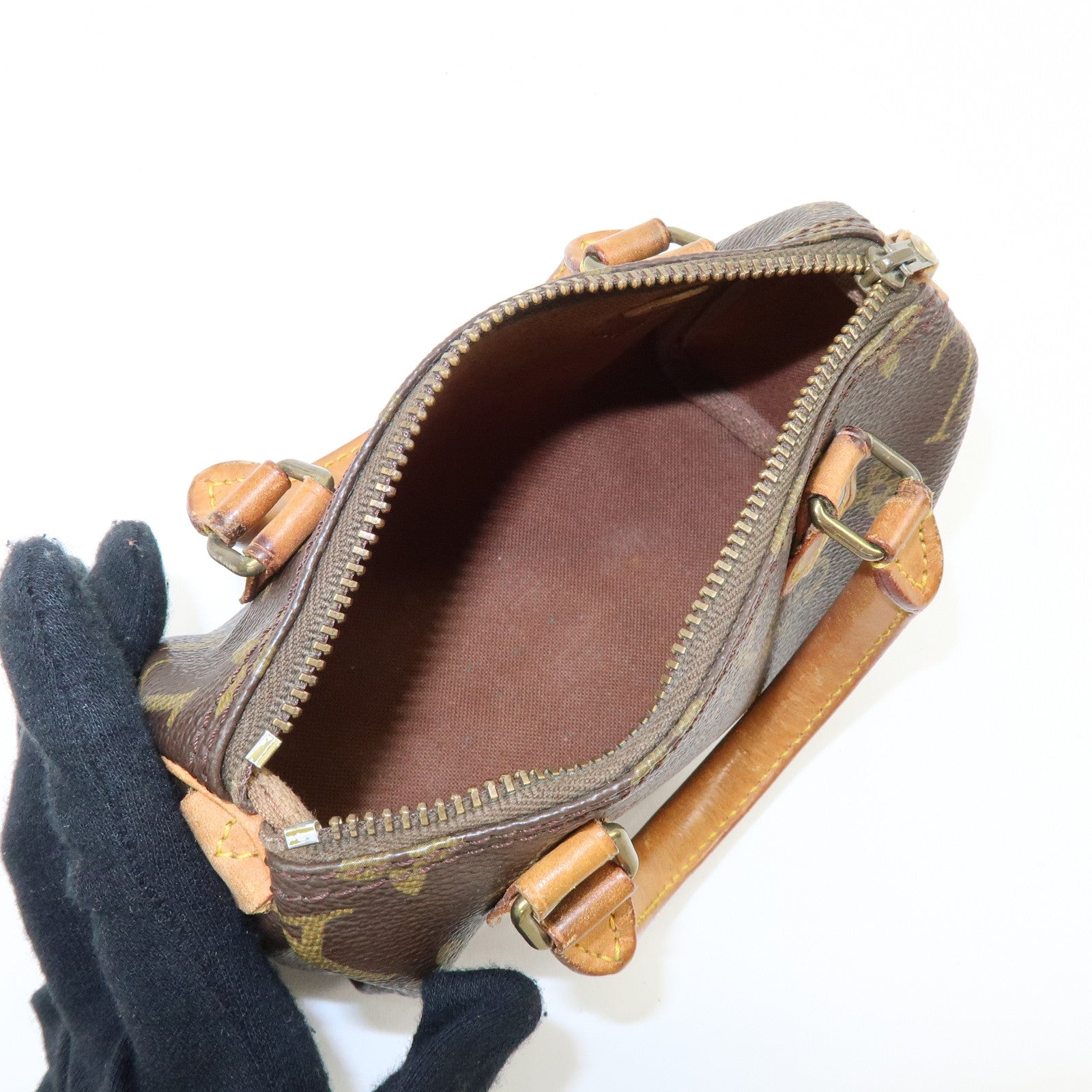 Louis Vuitton Monogram Mini Speedy Hand Bag and Strap Brown M41534 Lot