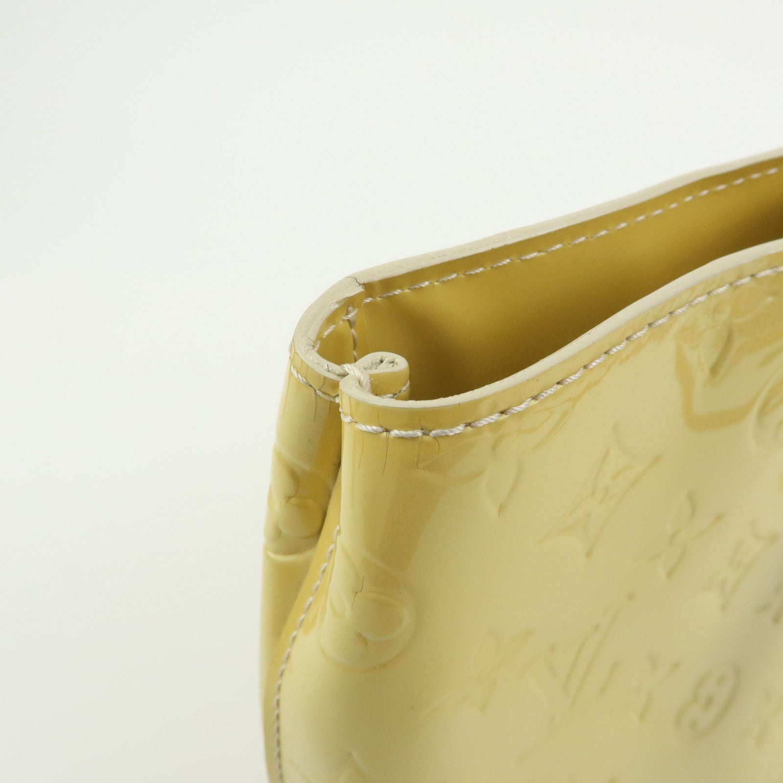 Louis Vuitton Monogram Vernis Wilshire MM Tote Bag Blanc Corail M91441