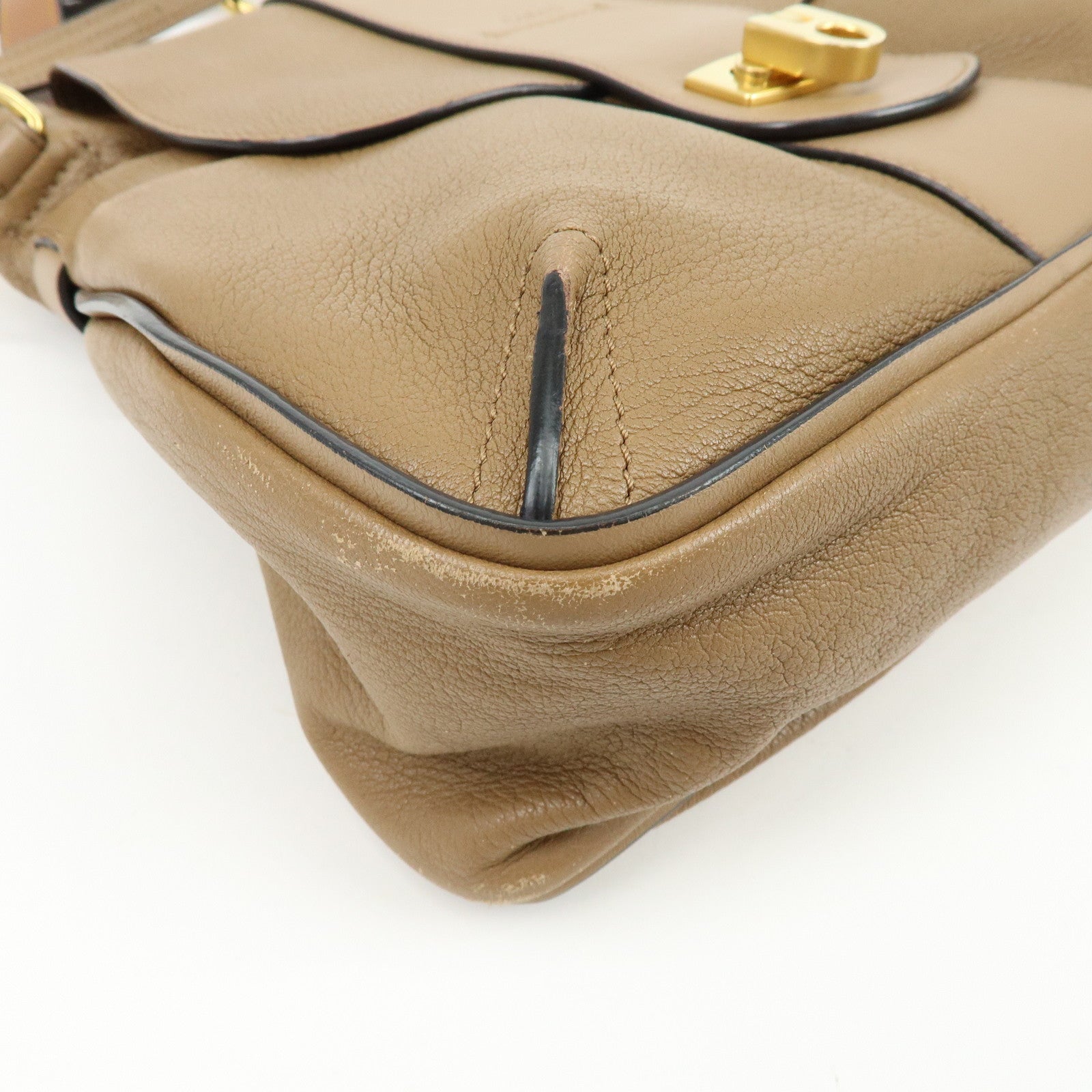 Chloe Lexa Leather 2Way Bag Shoulder Bag Hand Bag Brown