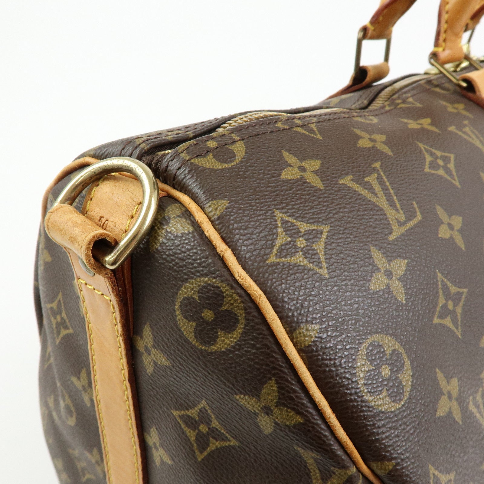 Louis Vuitton Monogram Keep All 50 Bandouliere Boston Bag Brown M41416