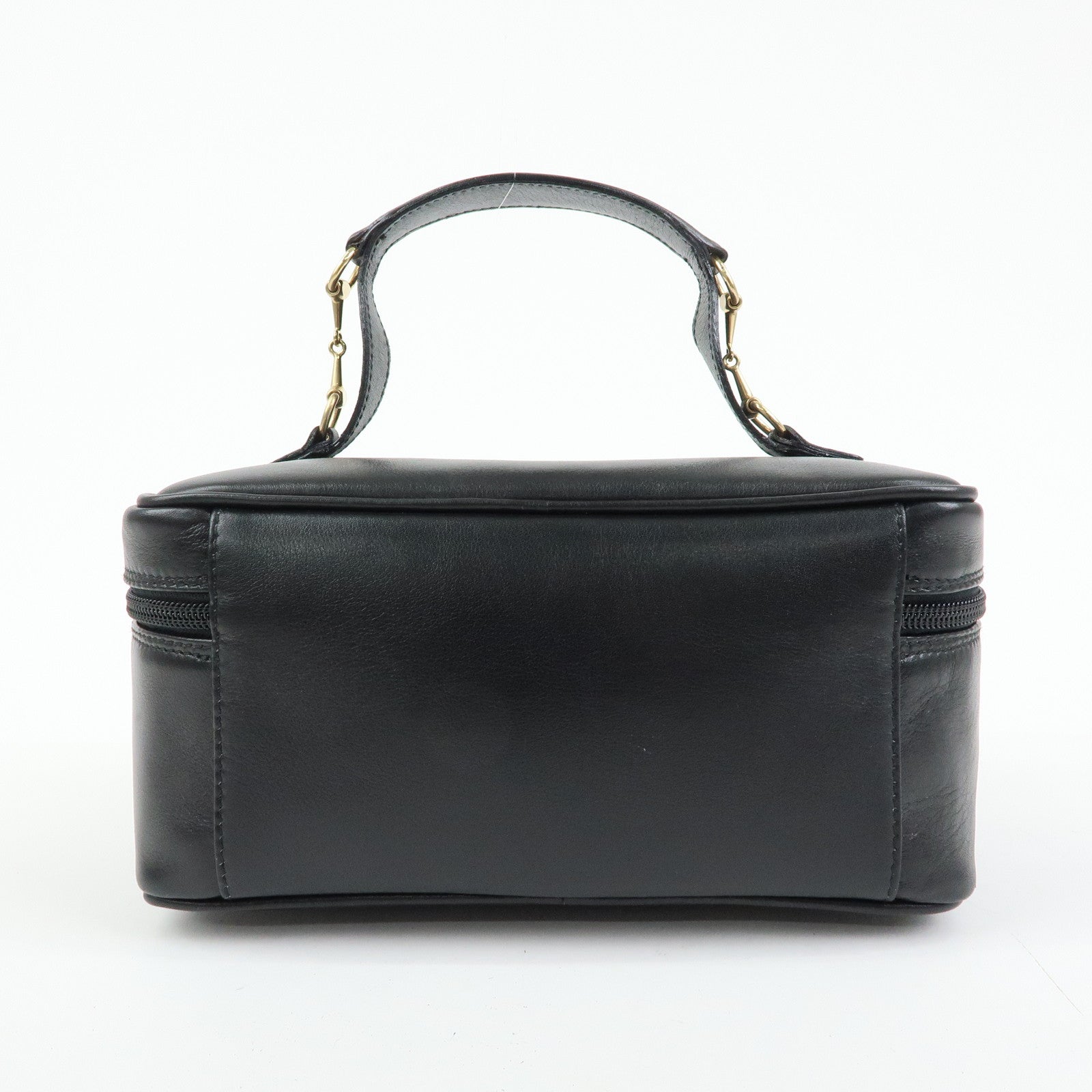 GUCCI Horsebit Leather Vanity Bag Cosmetic Bag Black 03217050140