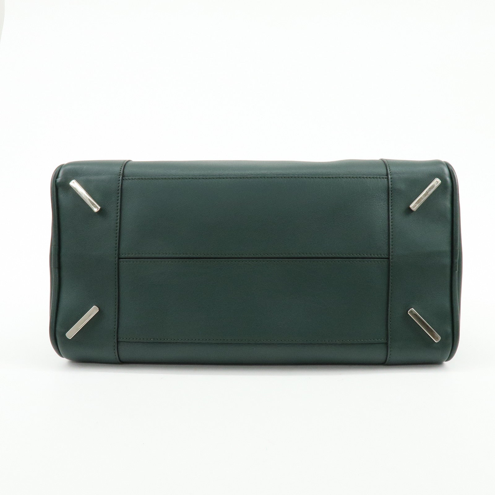 LOEWE Anagram Amazona Leather Boston Bag Hand Bag Dark Green