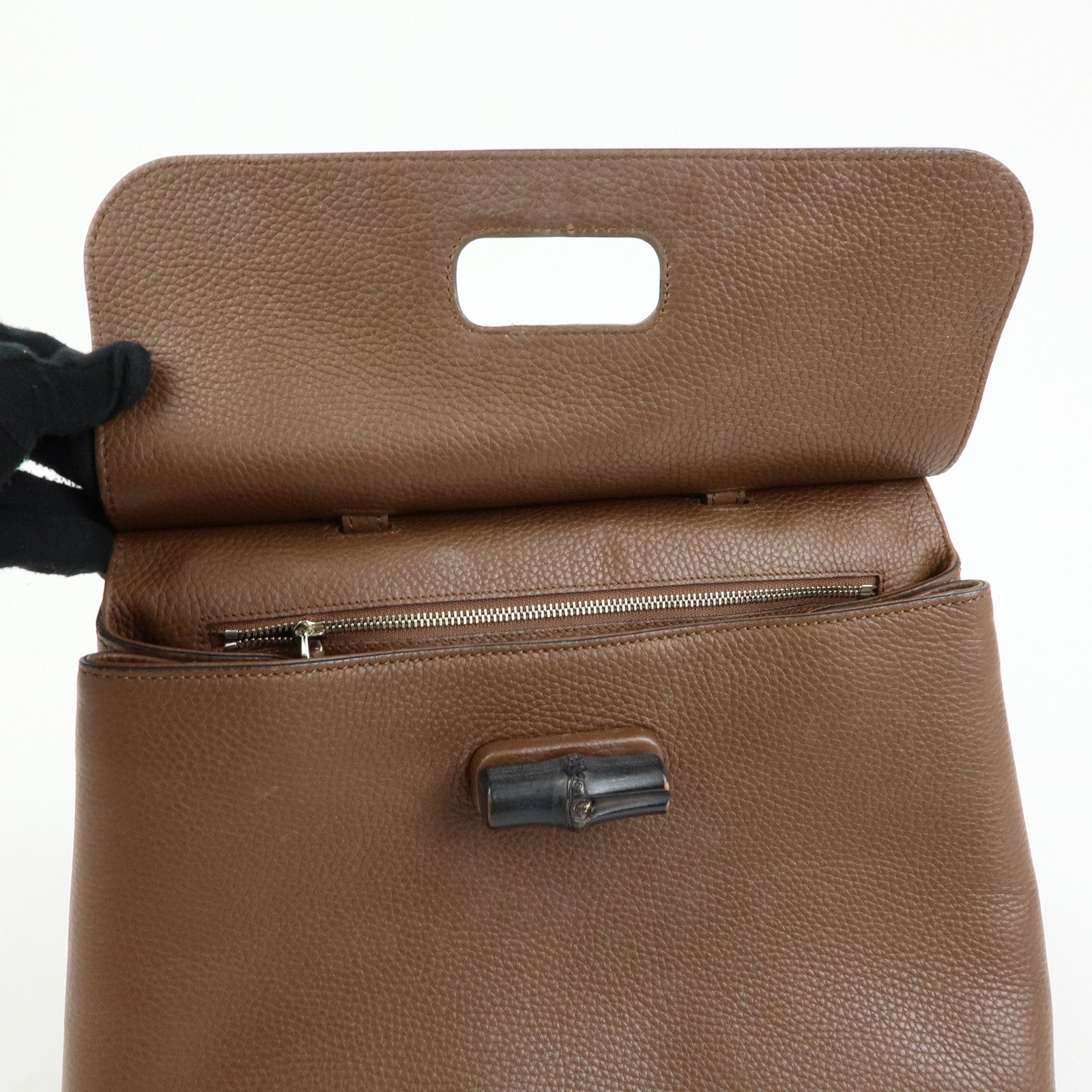 GUCCI Bamboo Daily Medium Leather 2Way Bag Limited Edition Brown 392013