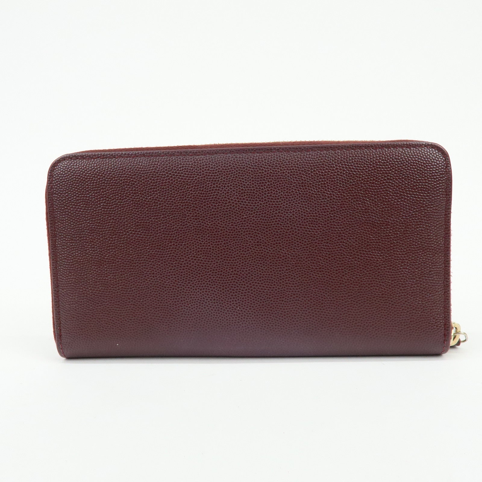 CHANEL Deauville COCO Mark Caviarskin Round Zippy Long Wallet A82281