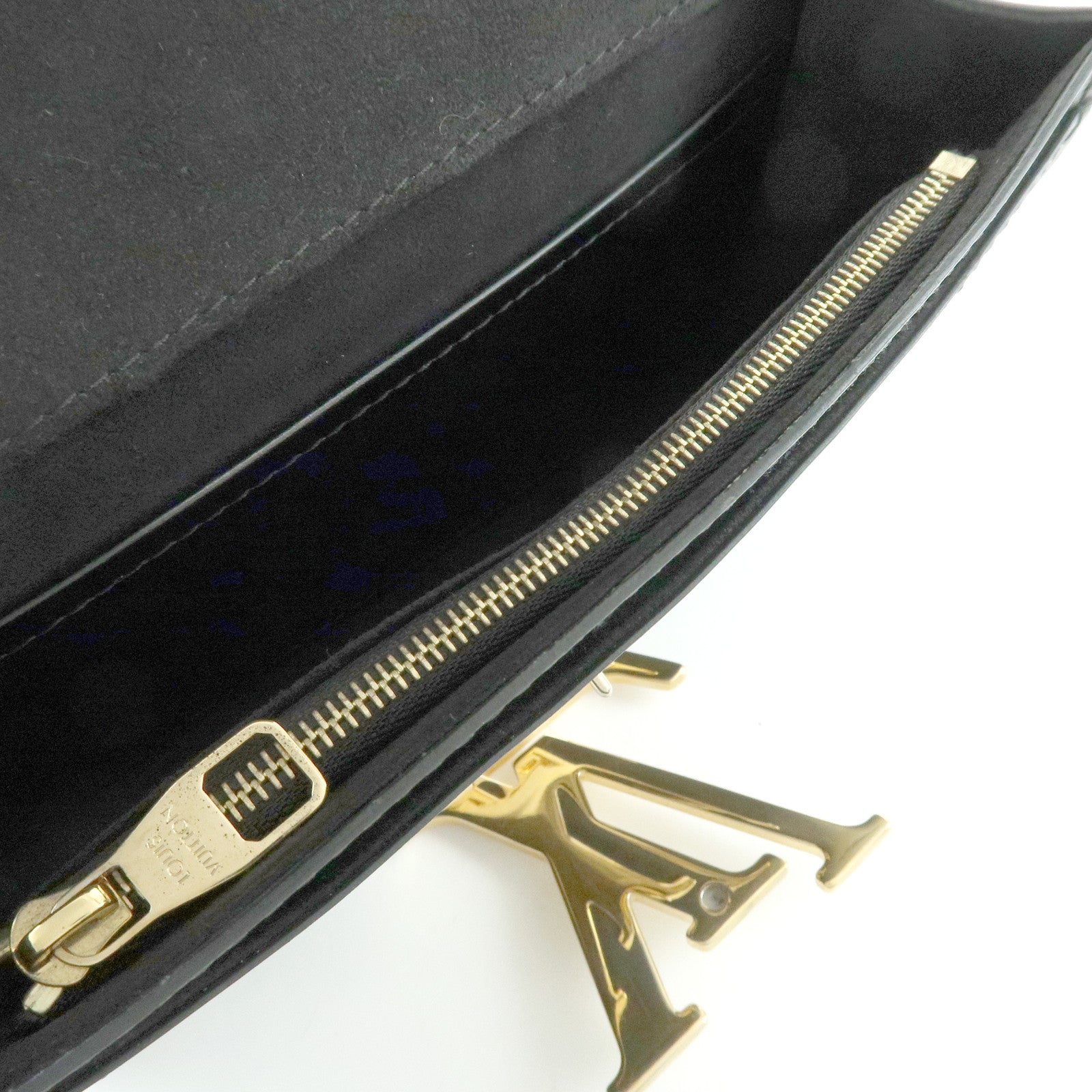 Louis Vuitton Pochette Louise MM Leather Chain Shoulder Bag Noir M51033