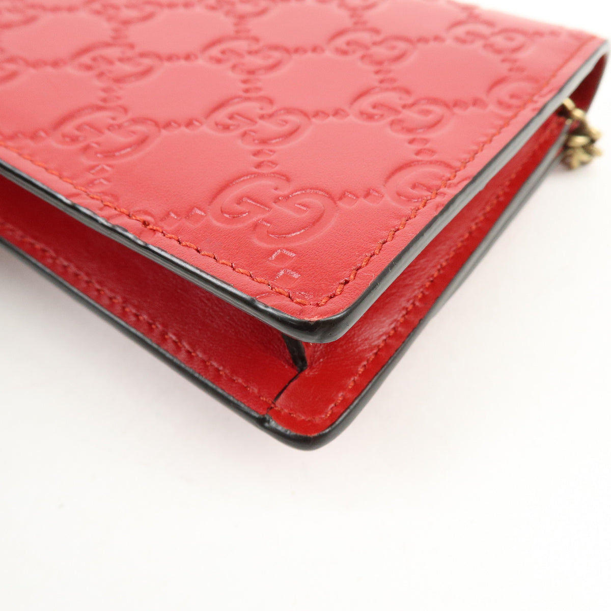 GUCCI Interlocking G Guccissima Chain Shoulder Bag Cherry 481291