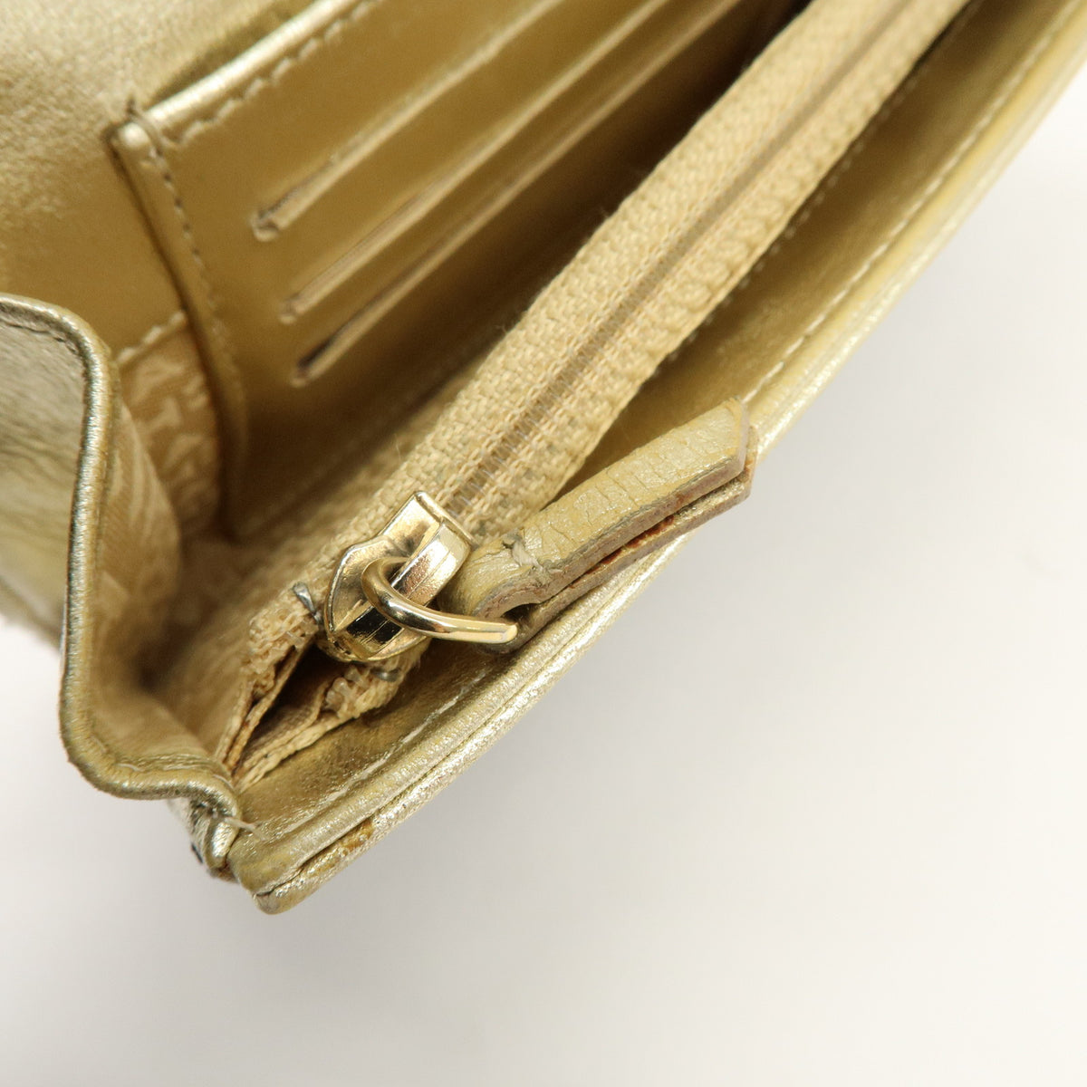 CHANEL COCO Mark Denim Long Wallet Indigo Blue Gold A31991
