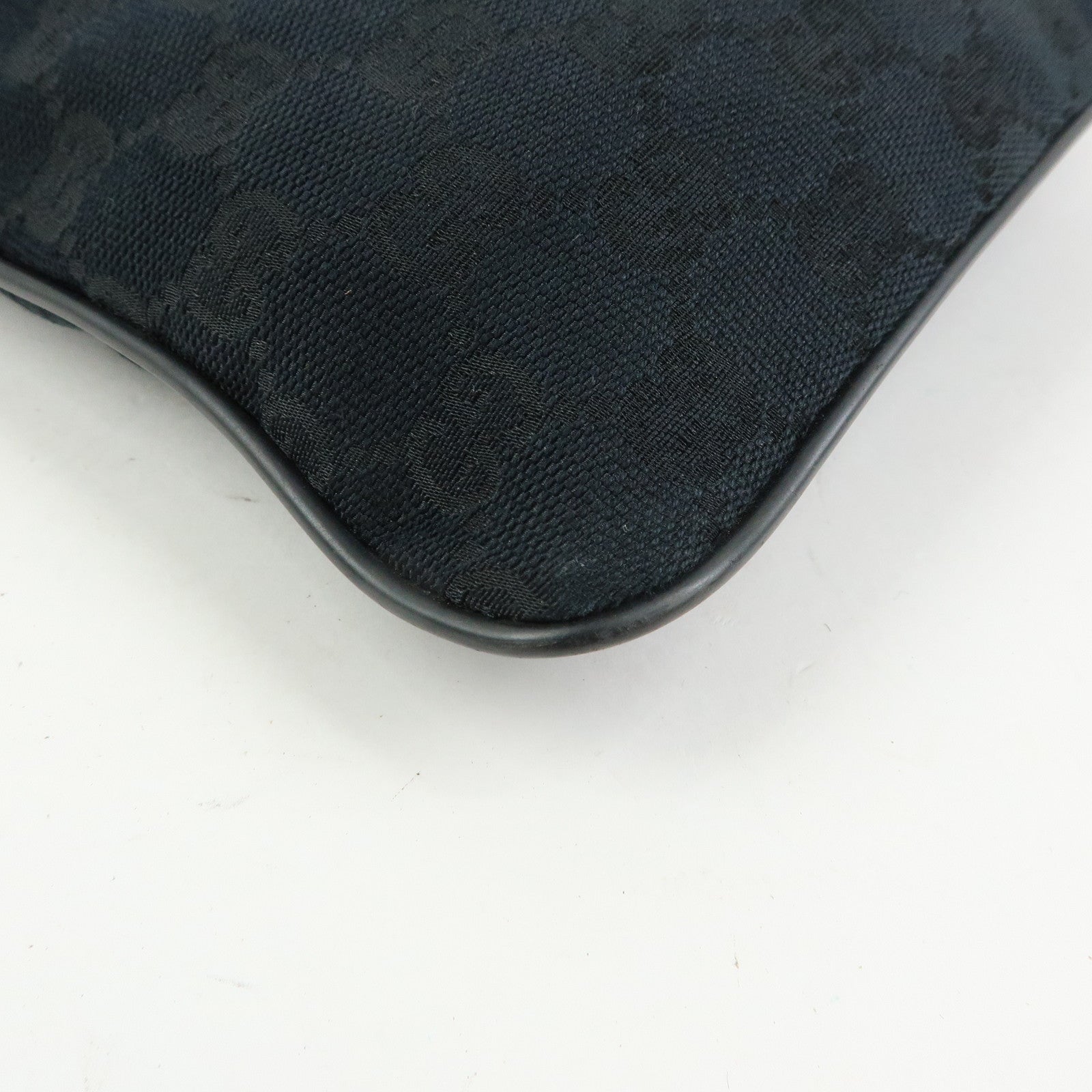 GUCCI Sherry GG Canvas Leather Shoulder Bag Messenger Bag Black
