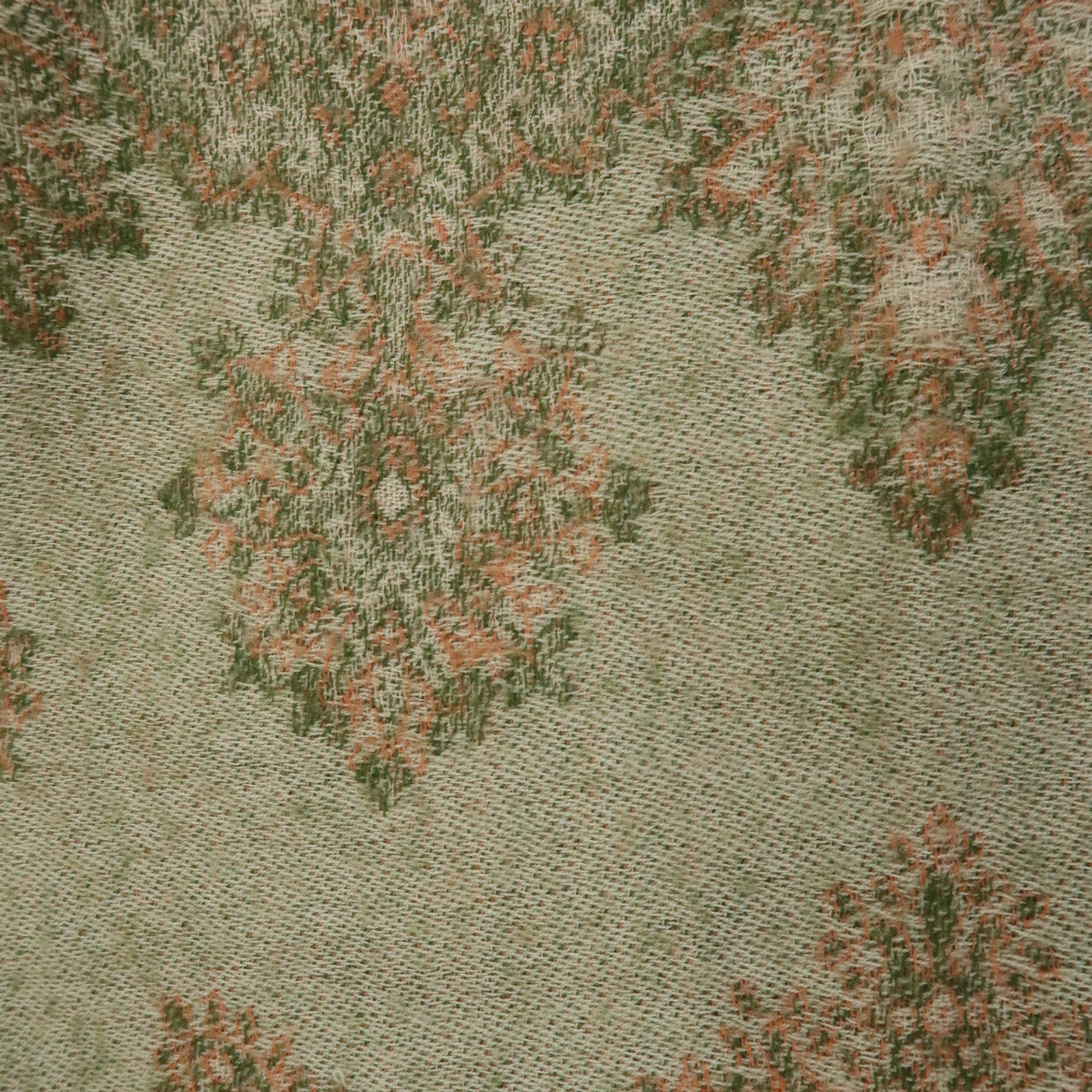 Christian Dior Wool 100% Scarf Paisley Stole Green Coral
