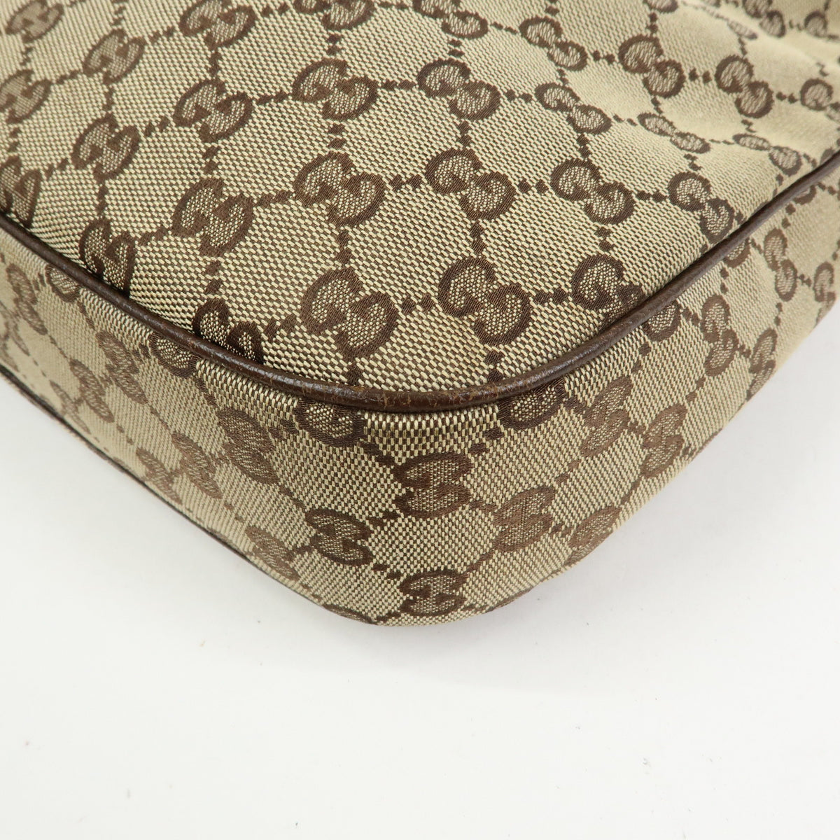 GUCCI Sherry GG Canvas Leather Shoulder Bag Beige Brown 145757