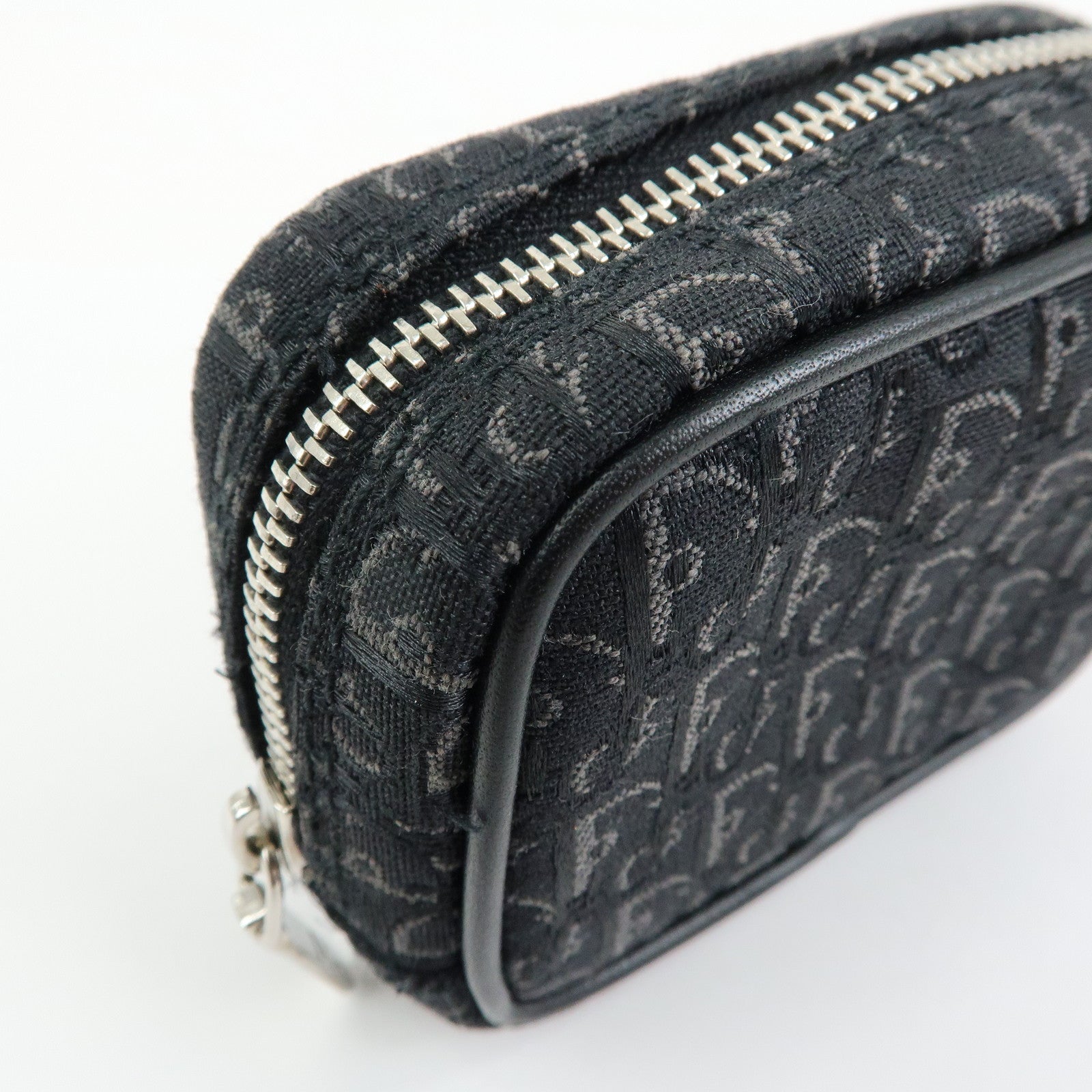 Christian Dior Trotter Oblique Jacquard Leather Tiny Pouch Black