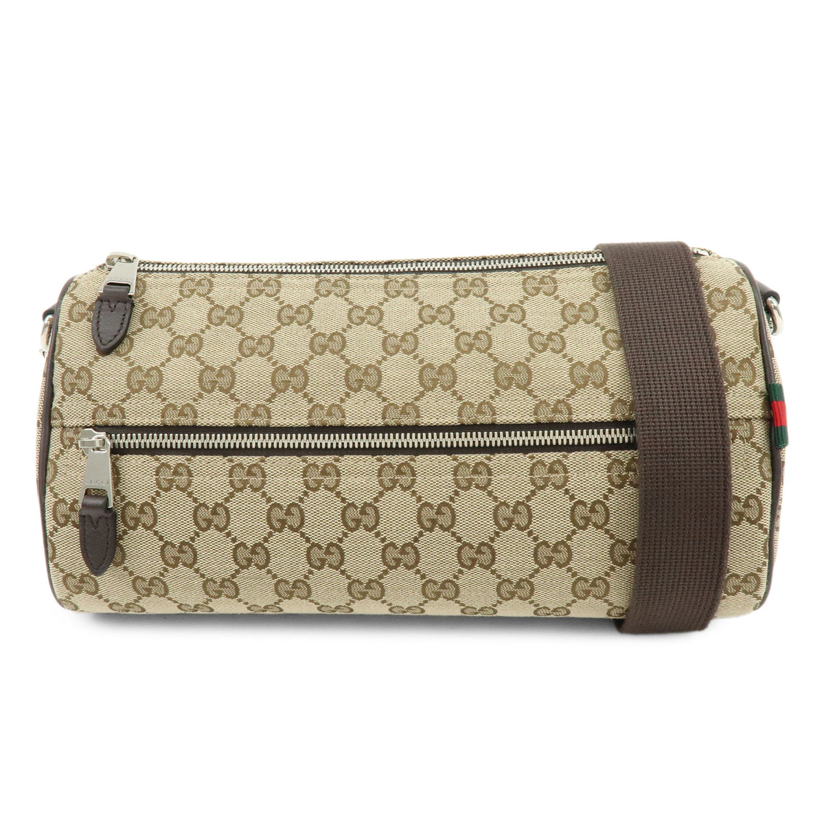 GUCCI Sherry GG Canvas Leather Shoulder Bag Brown Beige 834455