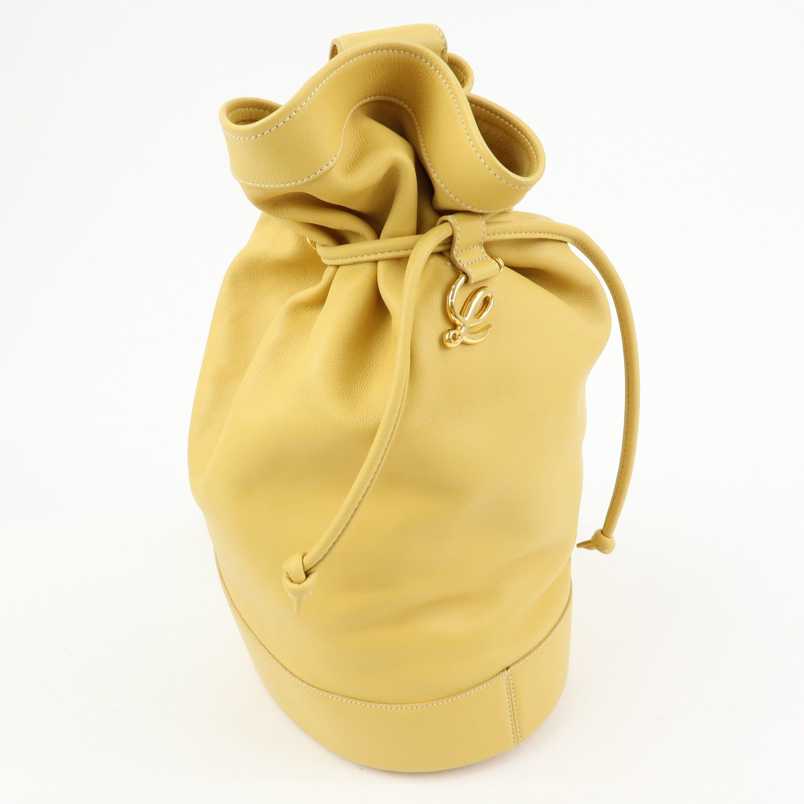 LOEWE Anton Anagram Leather Shoulder Bag Backpack and Pouch Yellow