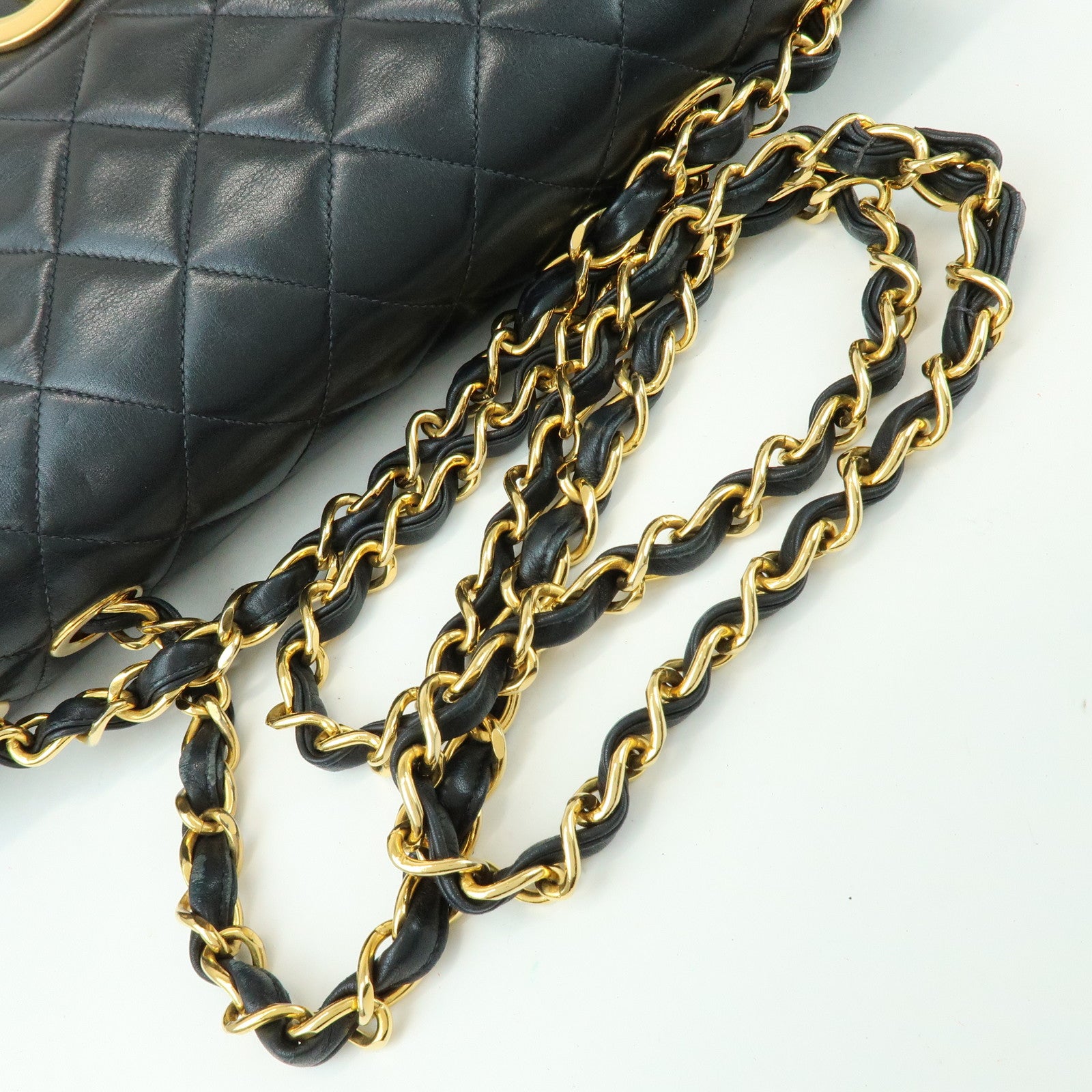 CHANEL Jumbo Matelasse 34 Lamb Skin Chain Shoulder Bag Black A01094