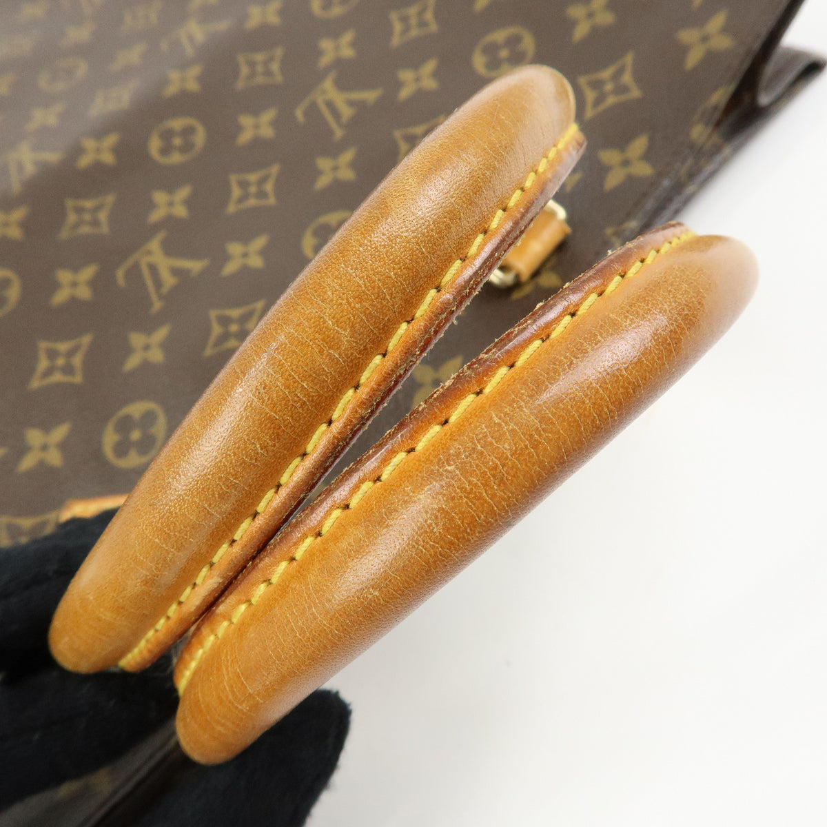 Louis Vuitton Monogram Sac Plat Tote Bag Hand Bag Brown M51140