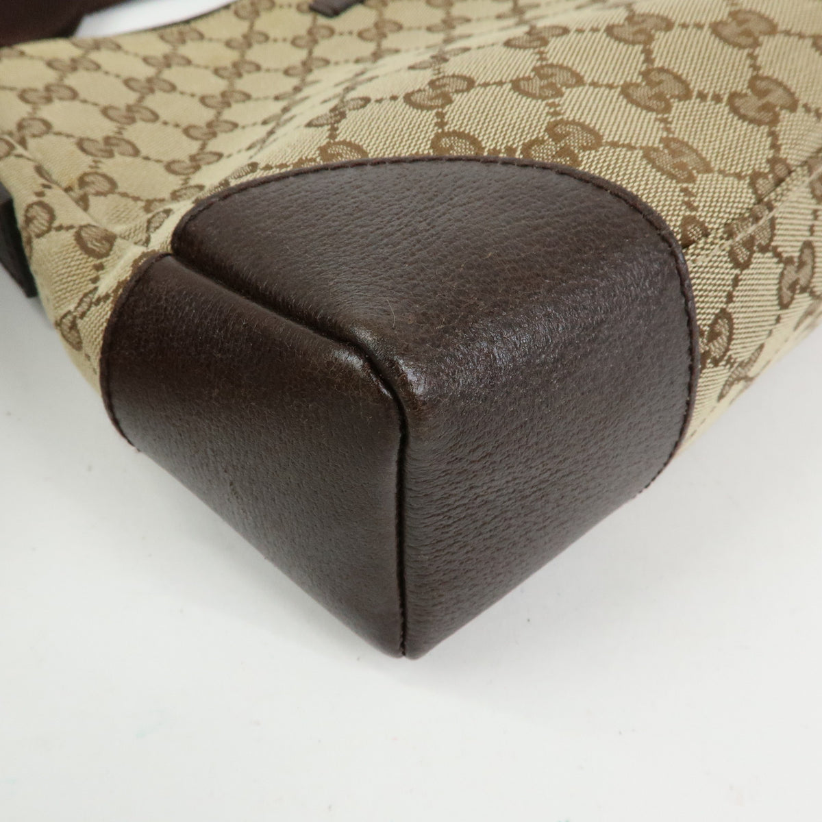 GUCCI GG Canvas Leather Shoulder Bag Crossbody Bag Beige Brown 114273
