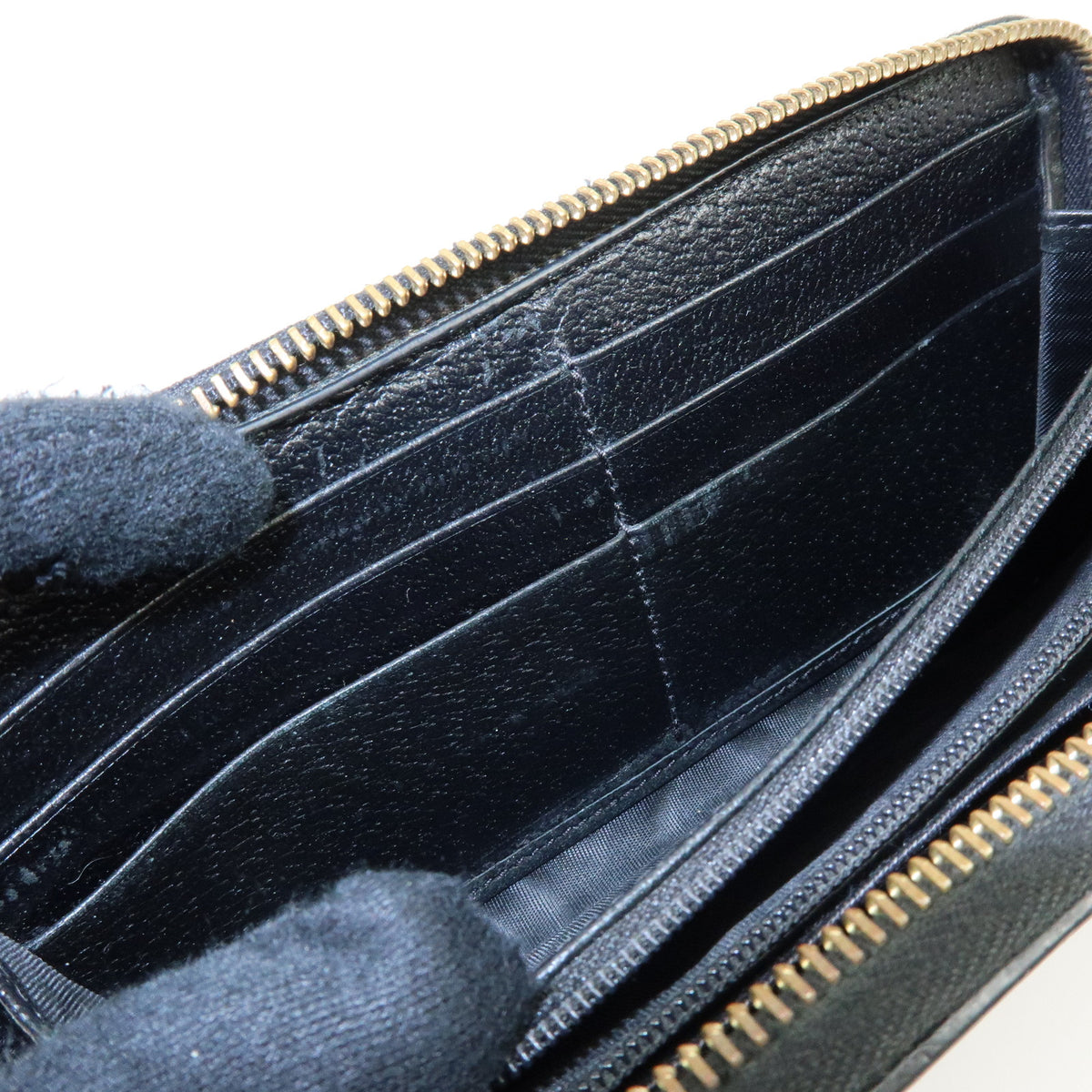 GUCCI Ophidia Sherry Double G Leather Round Zippy Wallet Black 523154