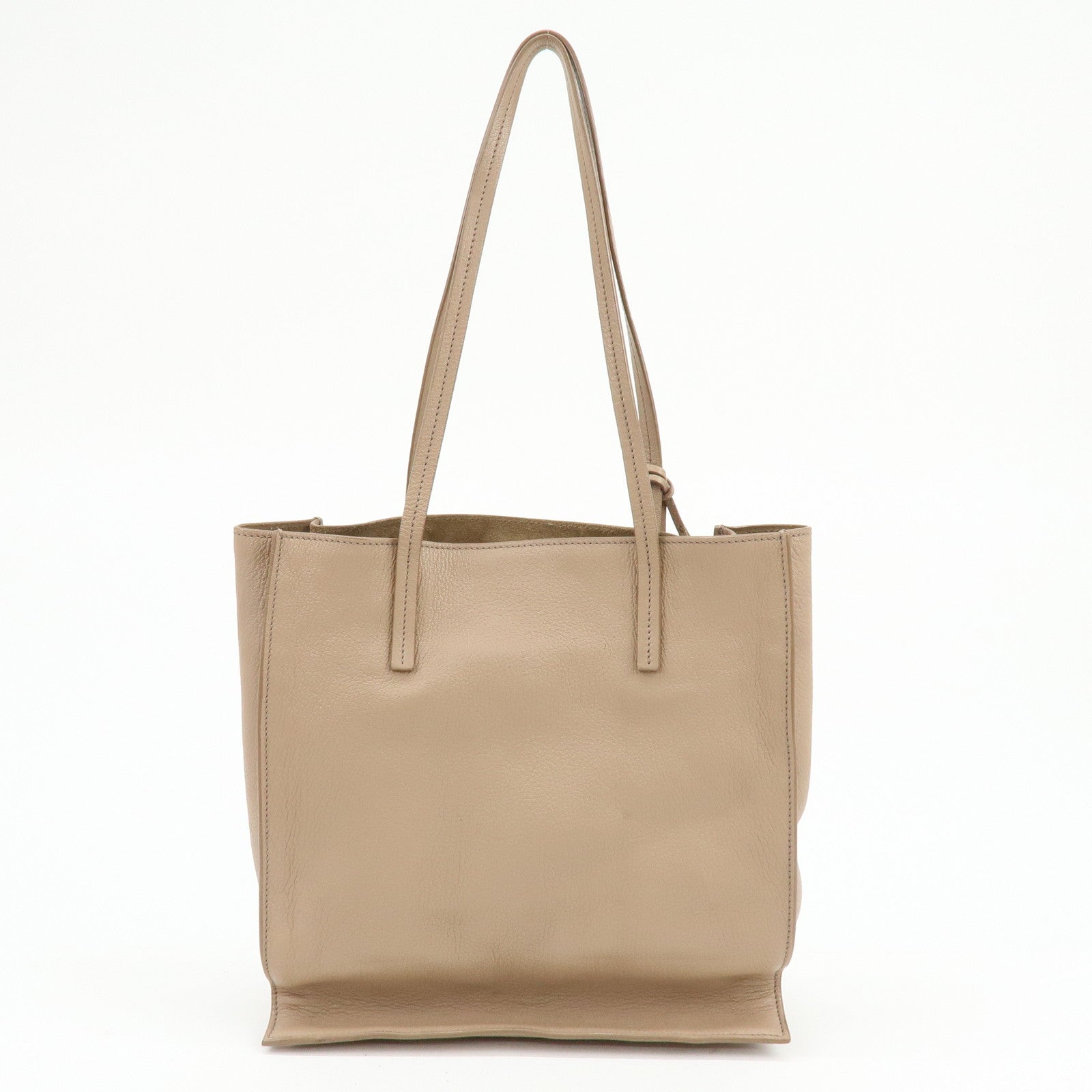 MIU MIU Madras Leather Tote Bag Shoulder Bag Beige RR2012