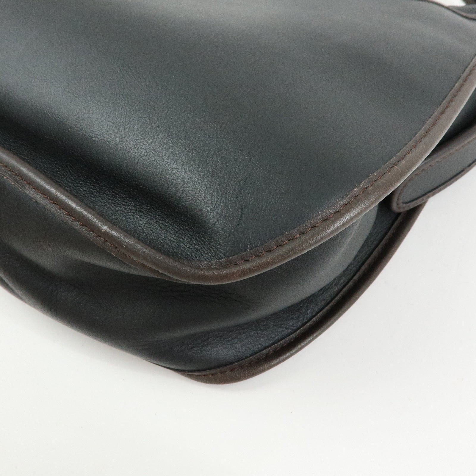 LOEWE Anagram Leather Sophia Shoulder Bag Crossbody Bag Black Brown