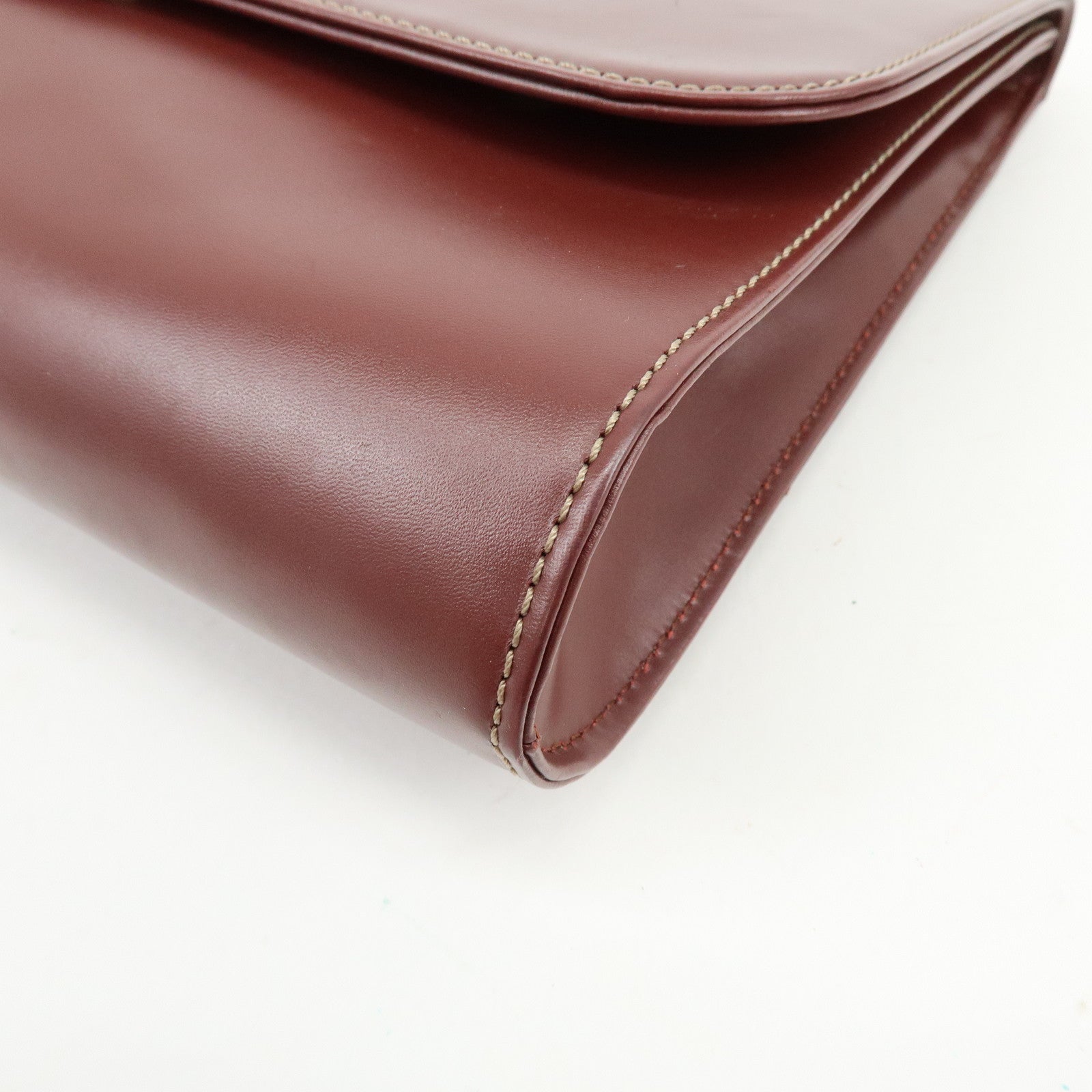 Cartier Must de Cartier Leather Clutch Bag Flat Pouch Bordeaux