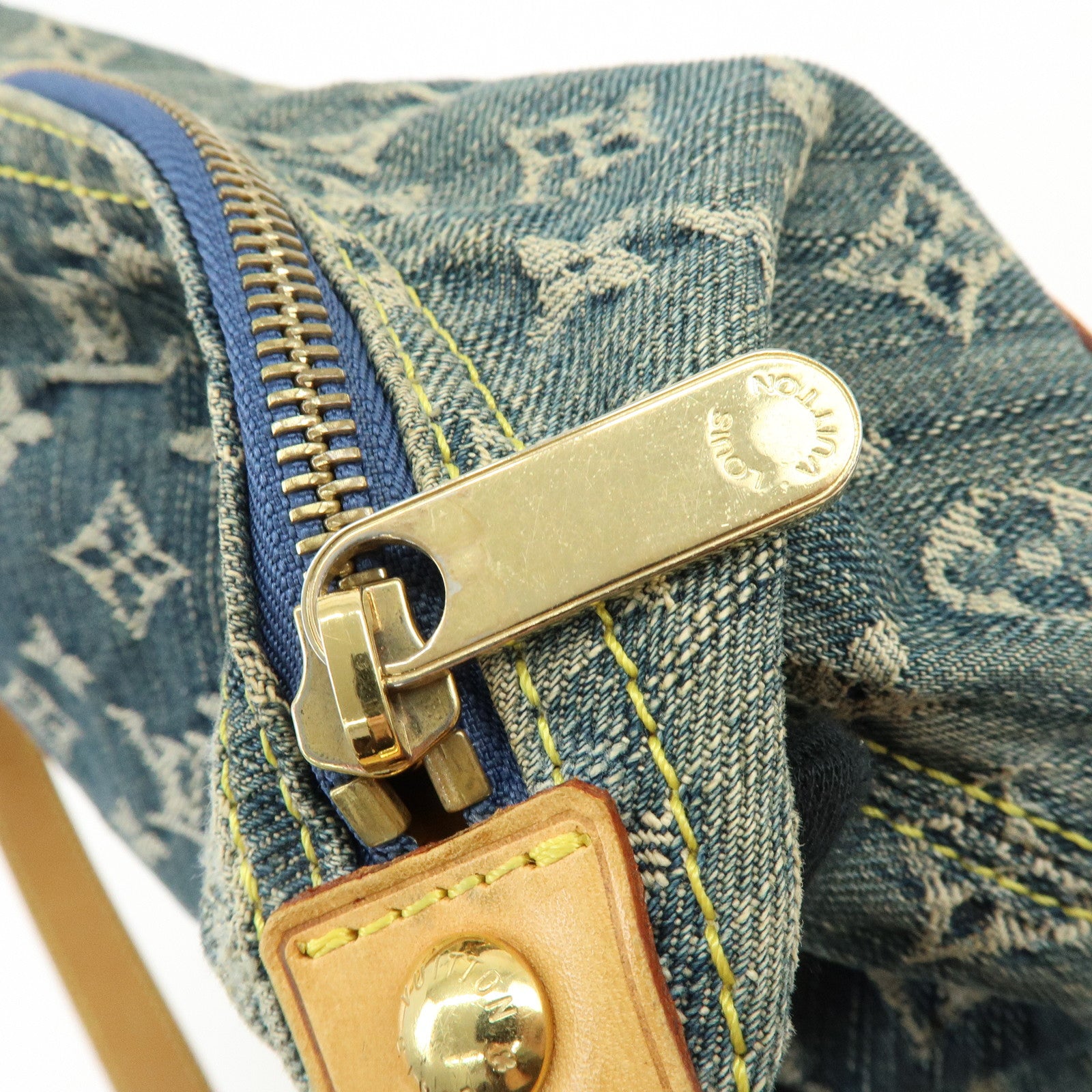 Louis Vuitton Monogram Denim Baggy GM Shoulder Bag Blue M95048