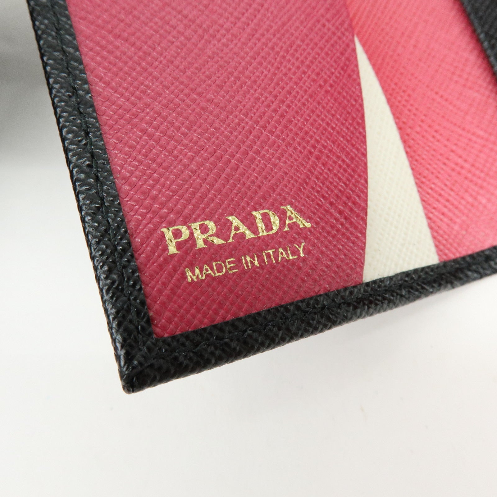 PRADA Logo Saffiano Leather 4 Ring Key Case Key Holder Black 1PG004
