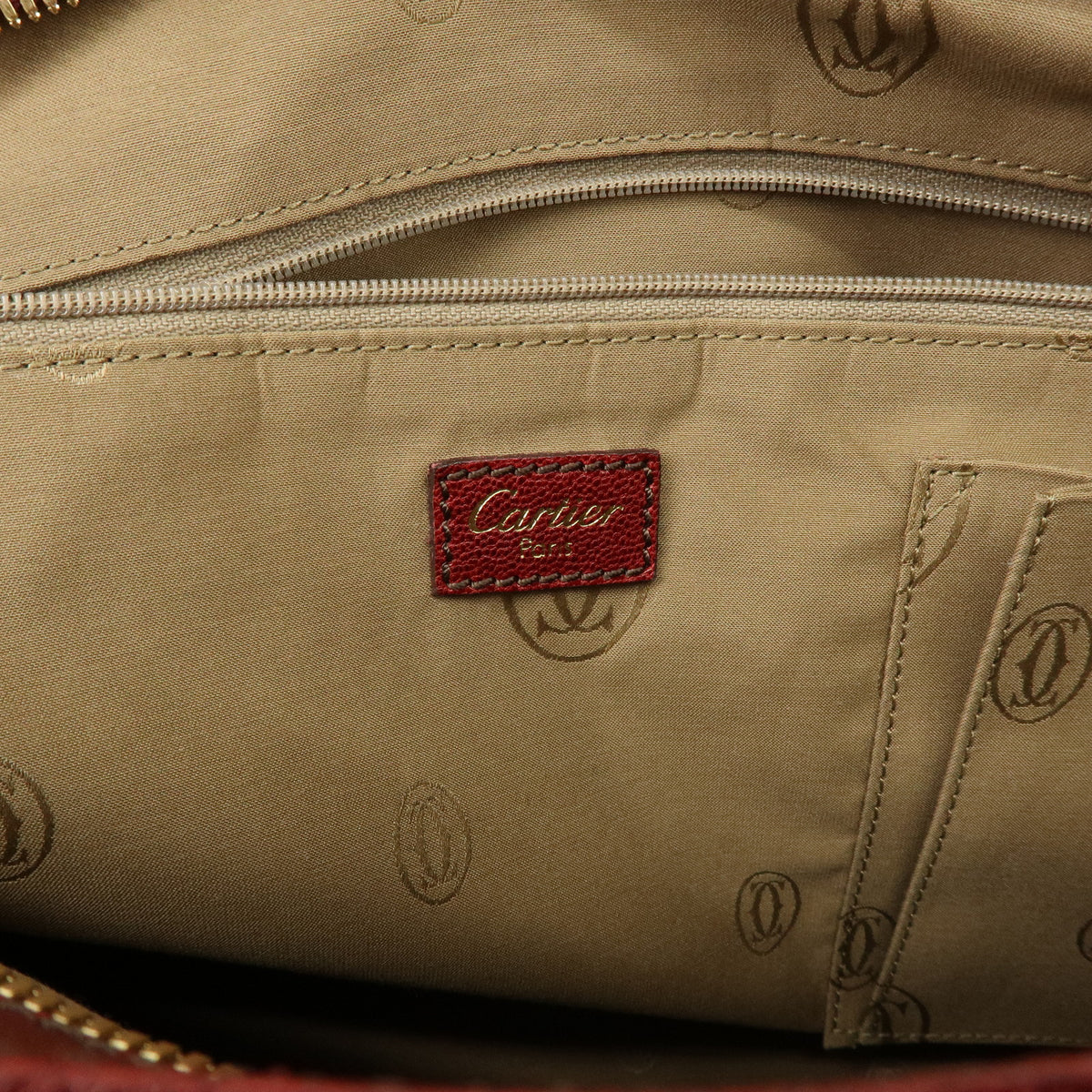 Cartier Marcello de Cartier Leather Tote Bag Hand Bag Bordeaux