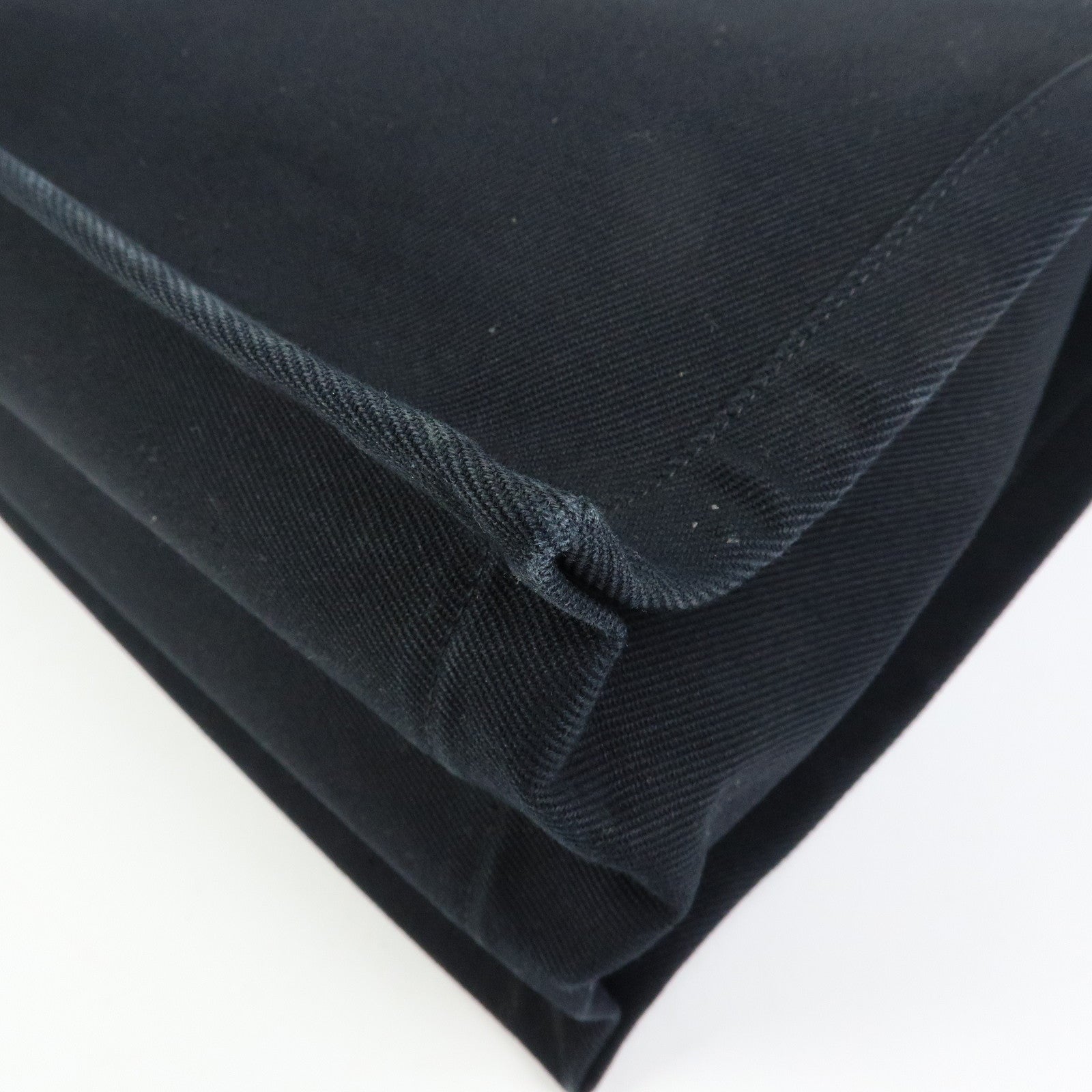 SAINT LAURENT PARIS Rive Gauche Canvas Leather Tote Bag Black 632539