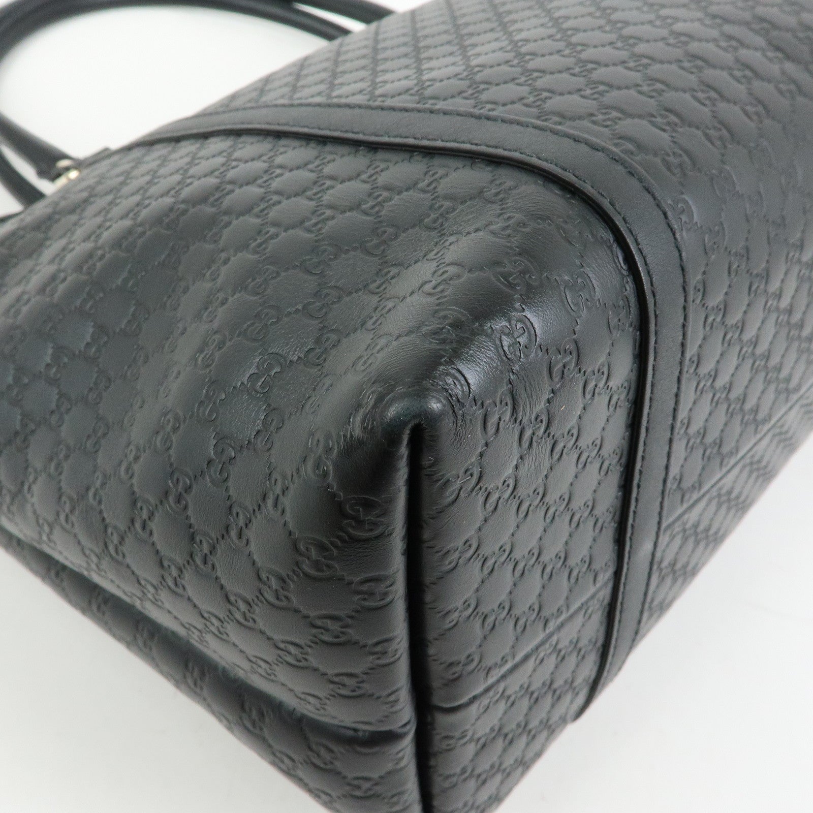 GUCCI Microguccissima Leather Tote Bag Shoulder Bag Black 449647