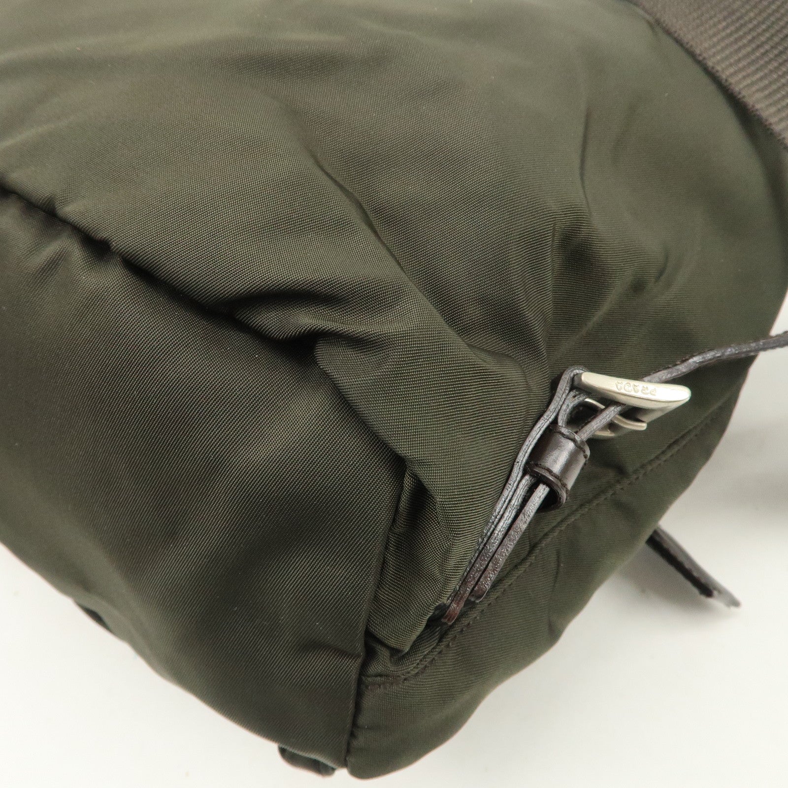 PRADA  Triangle Logo Leather Nylon BackPack B5885F Used