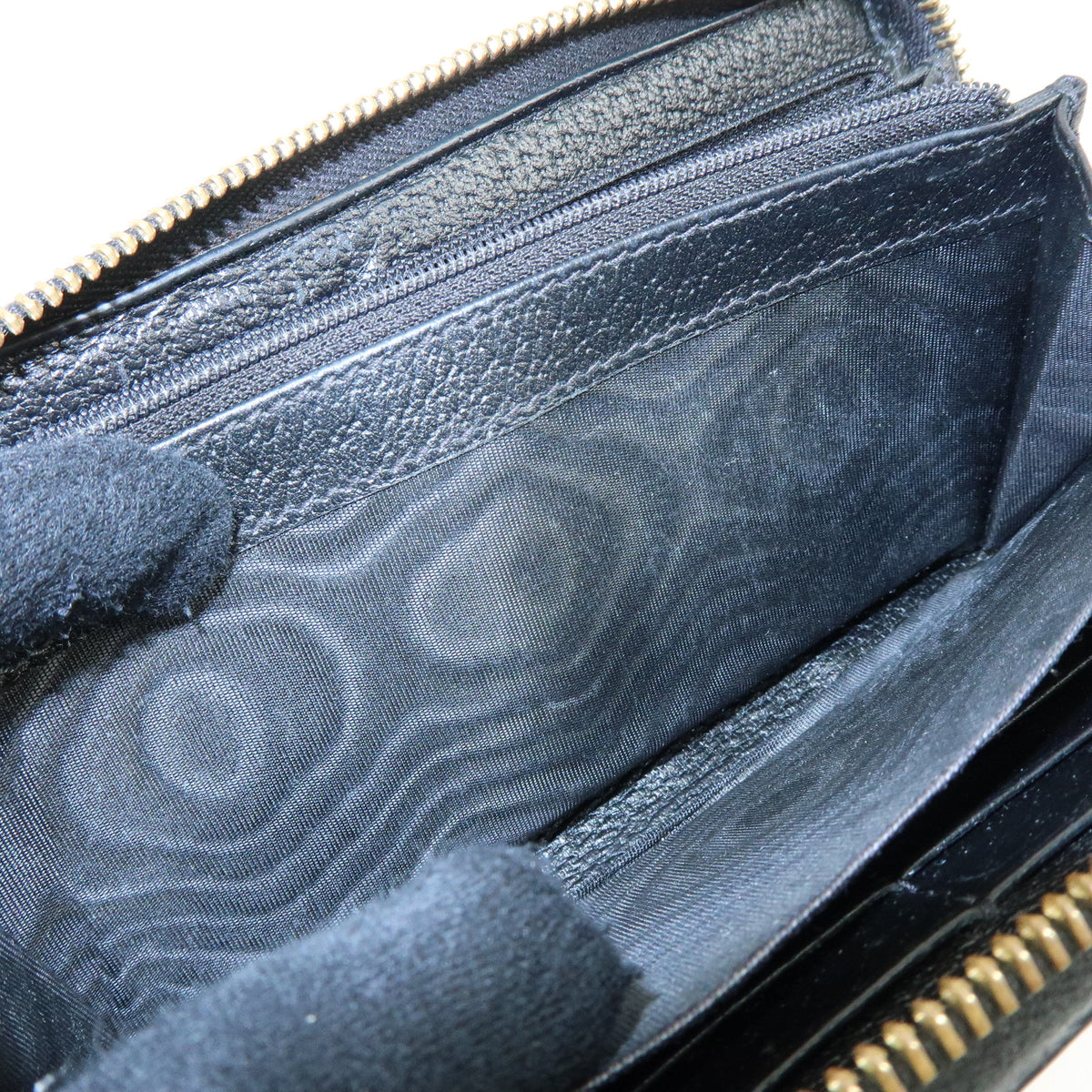 GUCCI Ophidia Sherry Double G Leather Round Zippy Wallet Black 523154