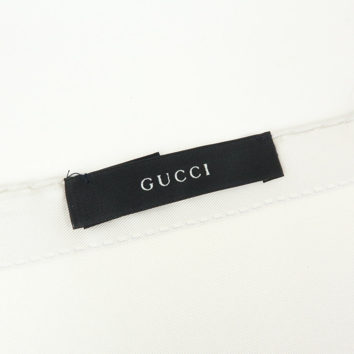 GUCCI Horsebit Silk100% Scarf Shawl White