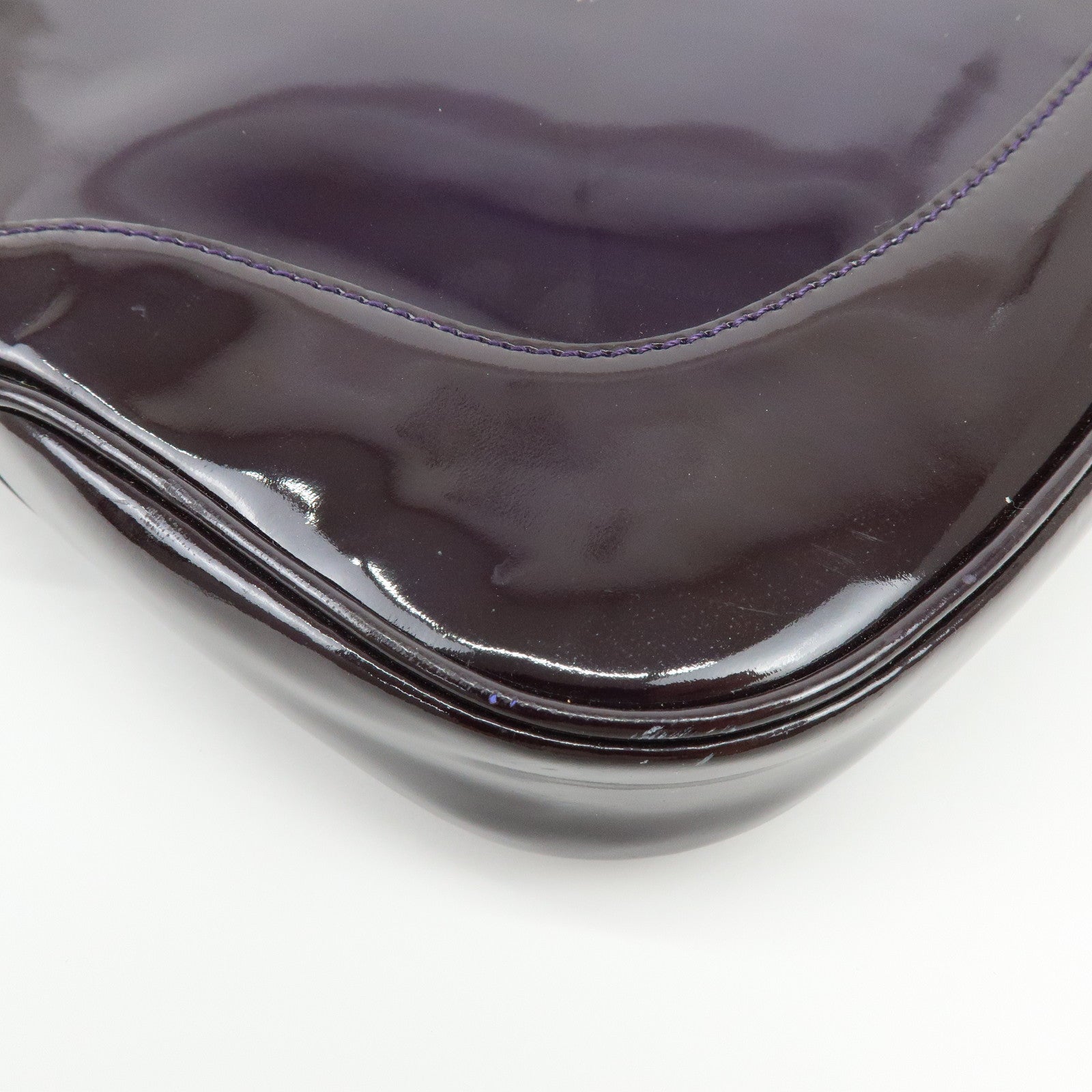 GUCCI Jackie Patent Leather Shoulder Bag Hand Bag Purple 001.3306
