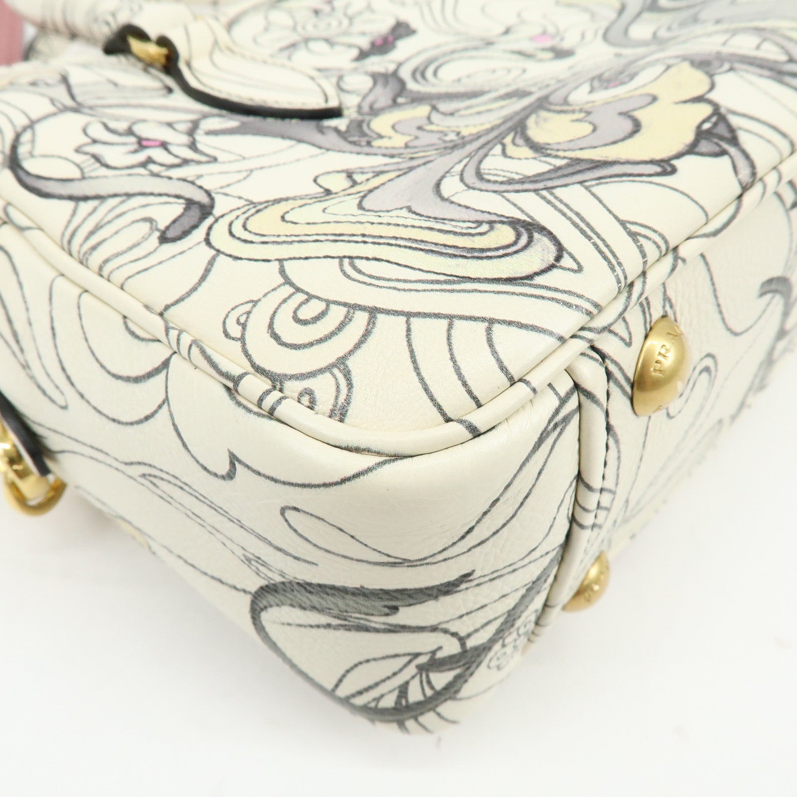 PRADA x James Jean Triangle Logo Calf Skin 2Way Shoulder Bag 1BB113