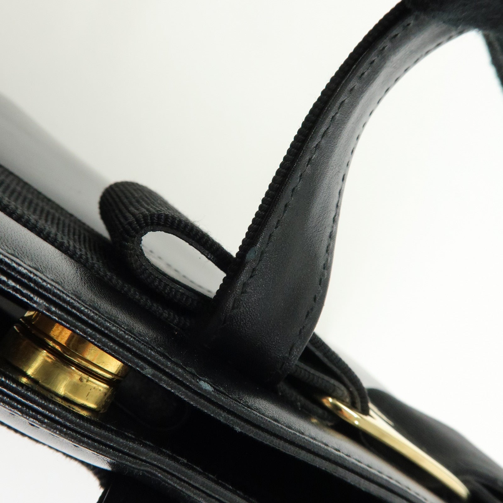 Ferragamo Vara Ribbon Leather 2Way Bag Hand Bag Black