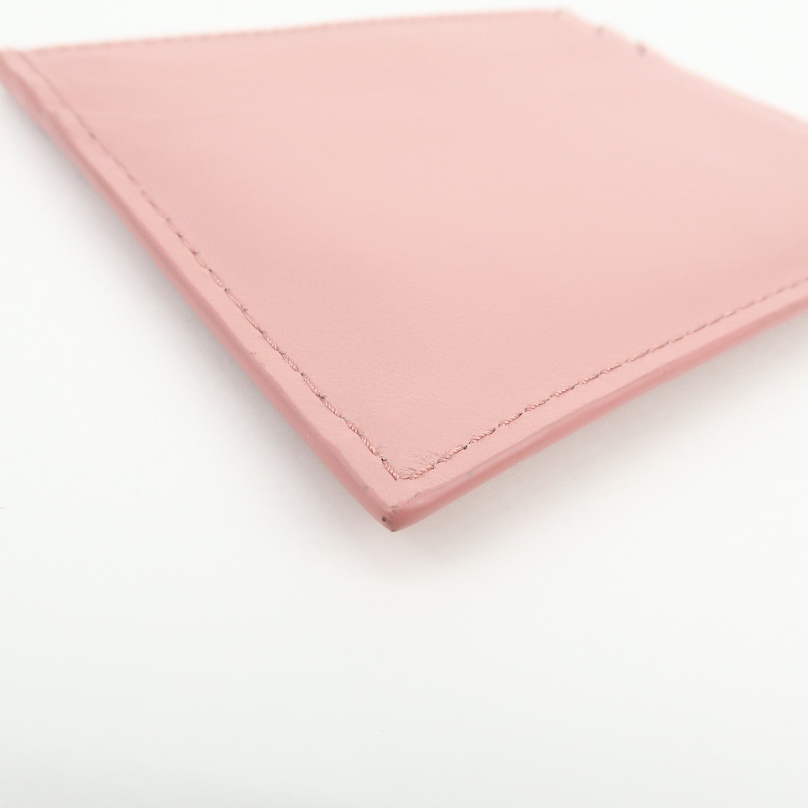 MIU MIU Leather Card Case Valentine Limited Heart Motif Rhinestone Pink
