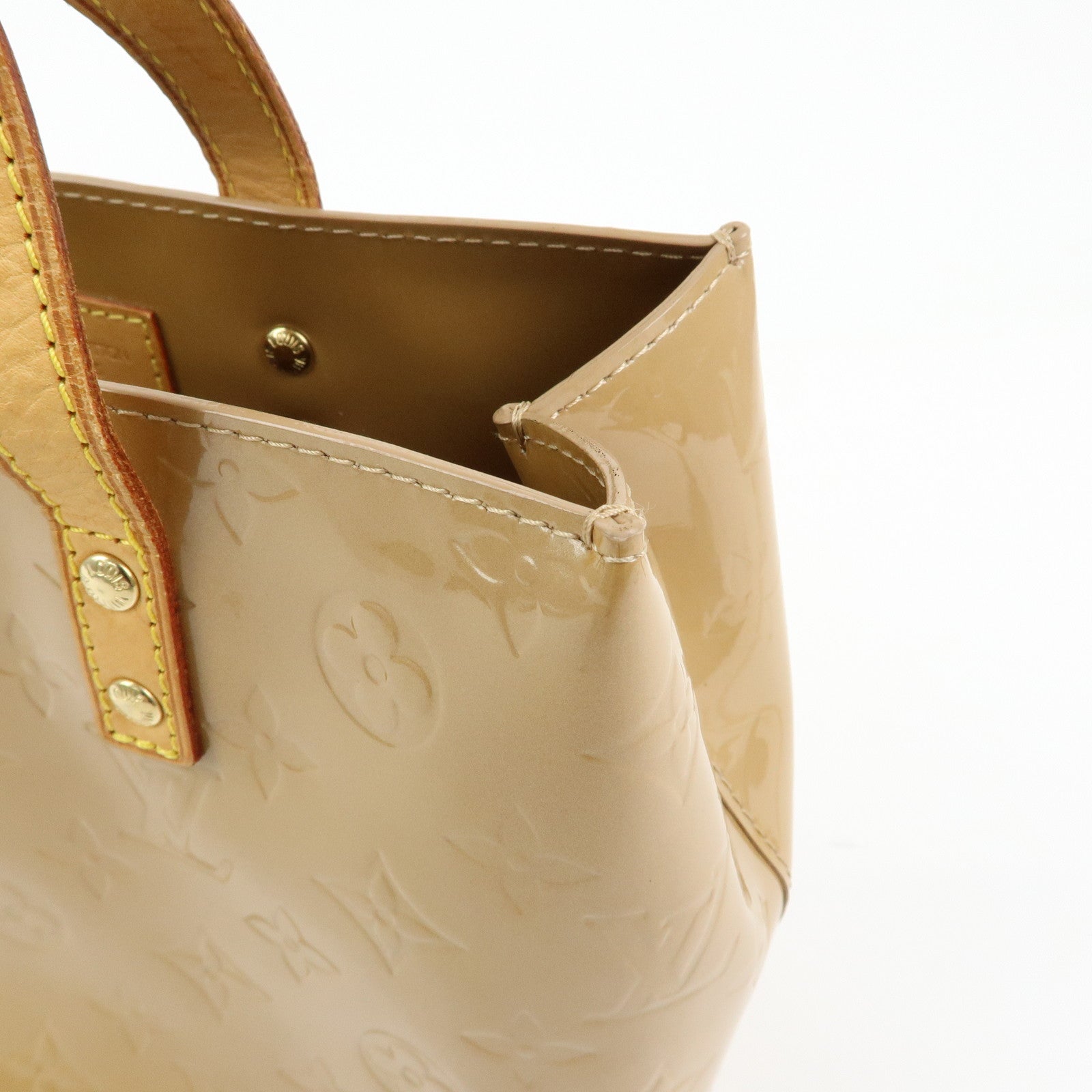 Louis Vuitton Monogram Vernis Reade PM Leather Hand Bag Noisette M91334