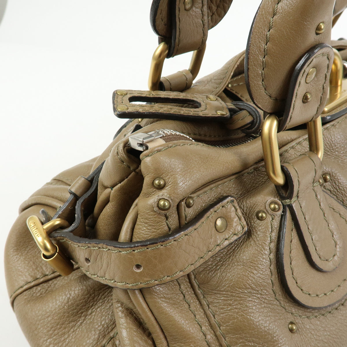 Chloe Paddington Leather Hand Bag Boston Bag Brown