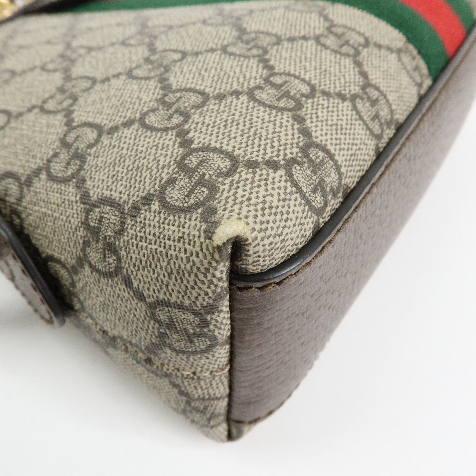 GUCCI Ophidia Sherry GG Supreme Leather Shoulder Bag Beige Brown 499621