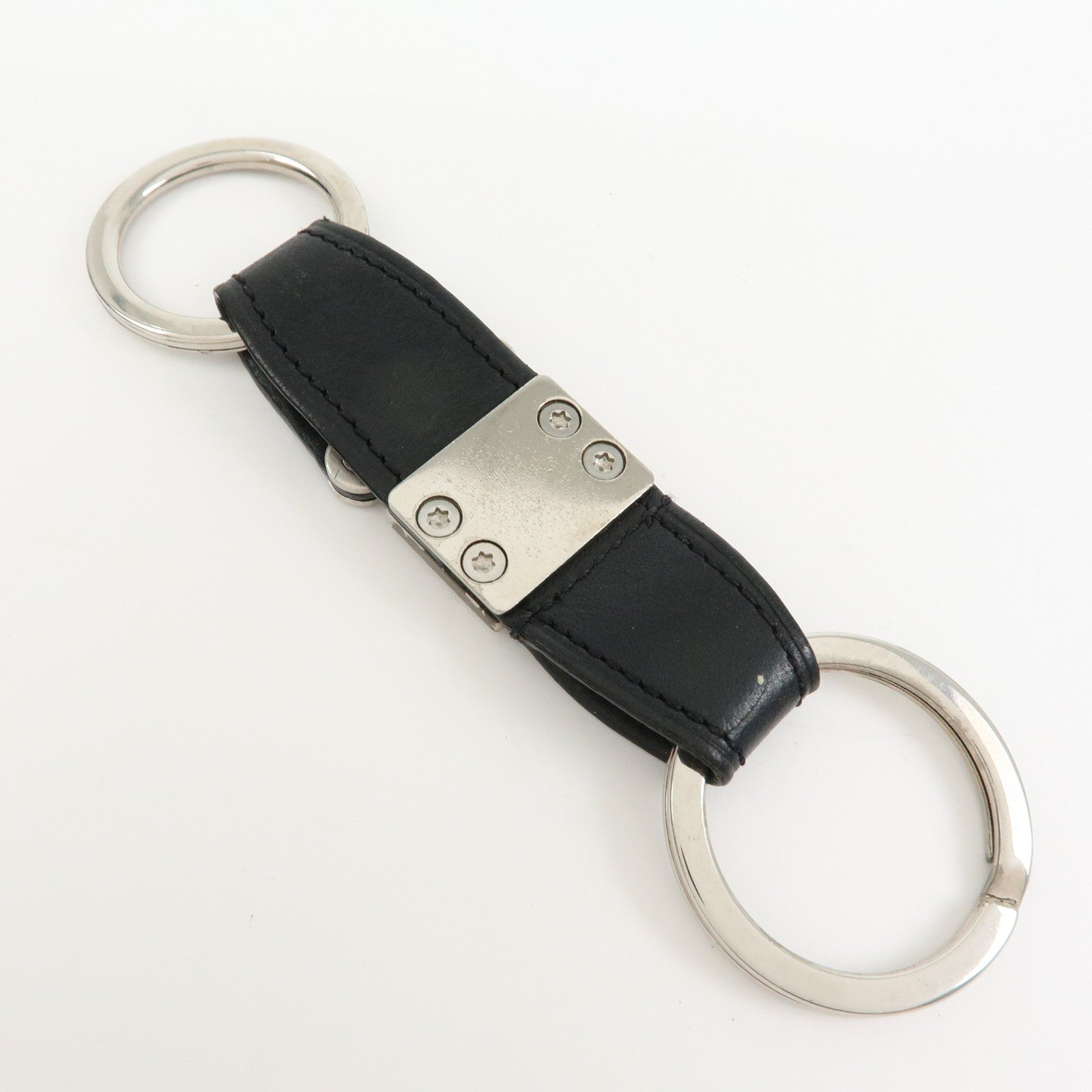 Louis Vuitton Porte Cles Valle Key Ring Key Chain Black M85034