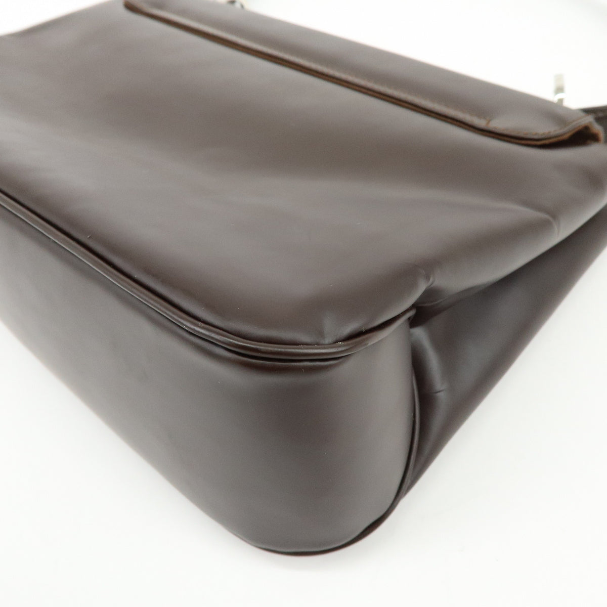 Ferragamo Vara Leather Shoulder Bag Hand Bag Dark Brown